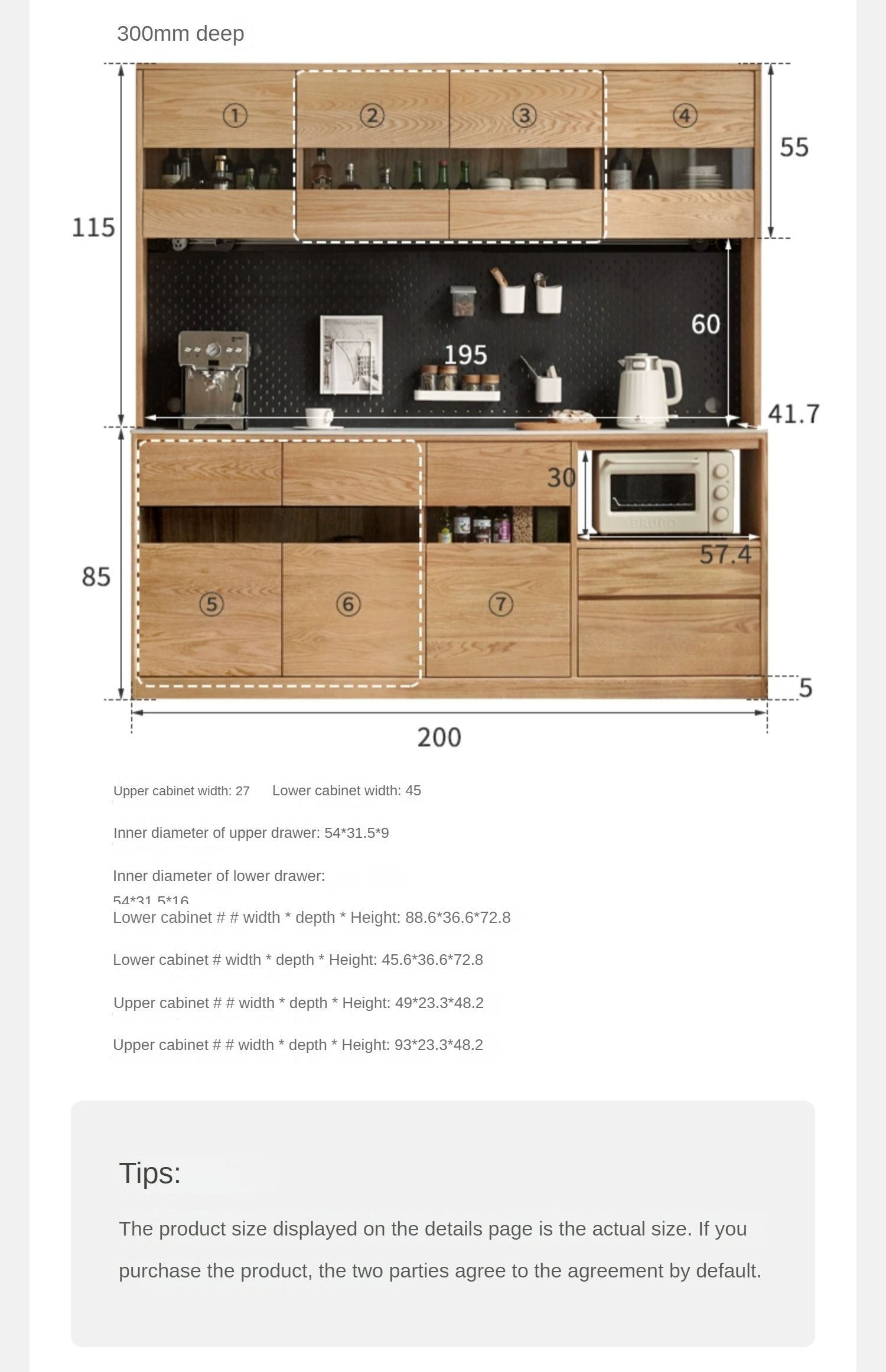 Modern Oak Solid Wood Sideboard Buffet Cabinet - Stylish Storage for Dining Room, Living Room & Entryway