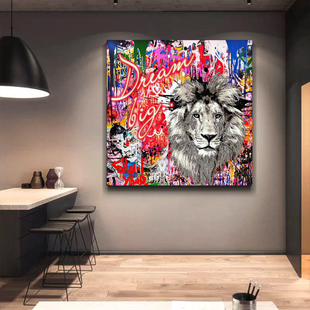 Banksy Dream Big Canvas Wall Art - Eye-Catching Masterpiece for Modern Home & Office Decor | Street Art Inspired Wall Decor for Living Room, Bedroom & Workspace
