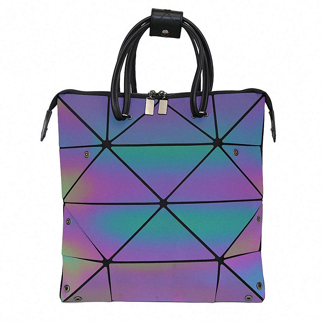 Holographic Reflective Tote Bag for Women - Geometric Crossbody Purse for Party & Night Out