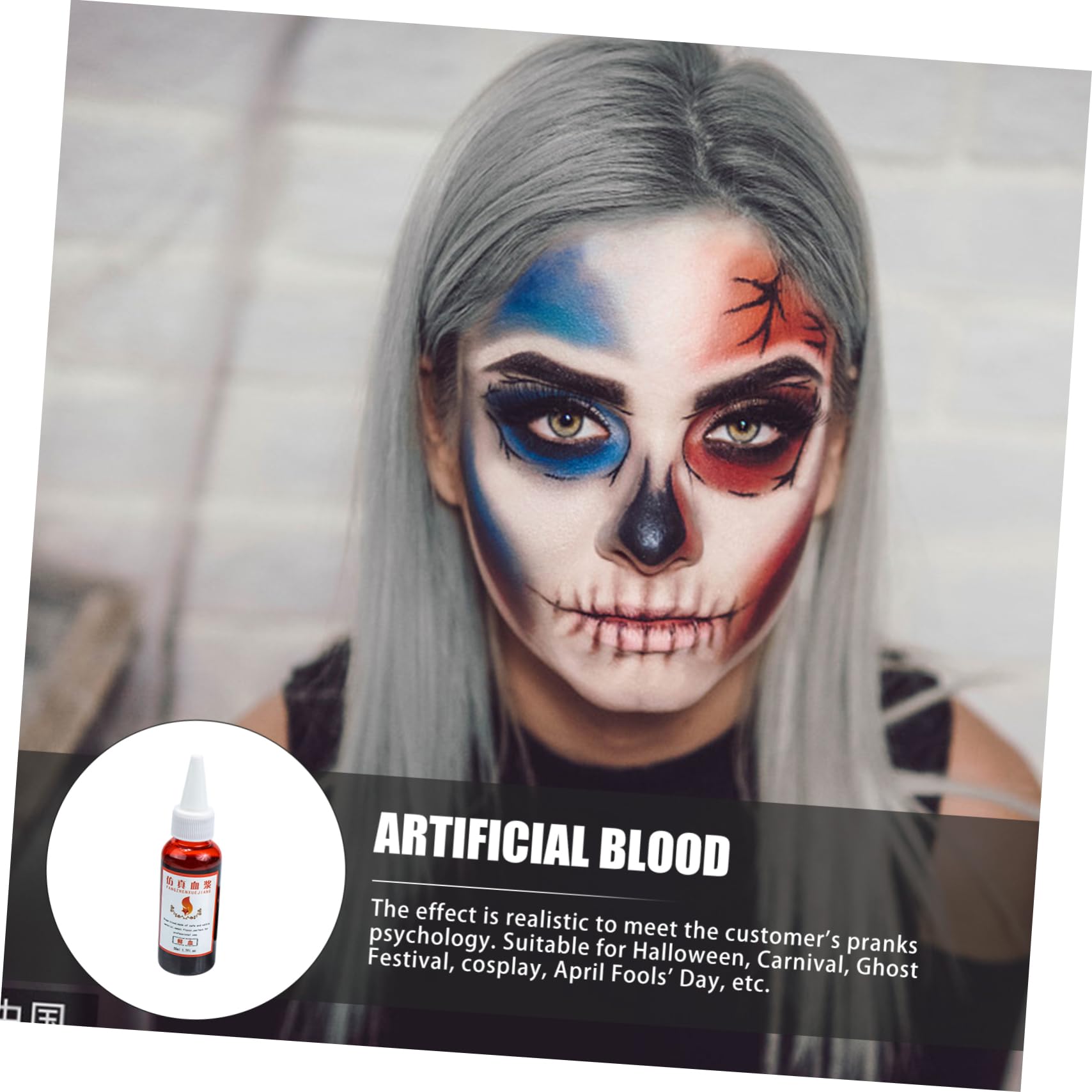 2Pcs Fake Blood for Halloween Cosplay & Makeup - Scary Costume Accessories