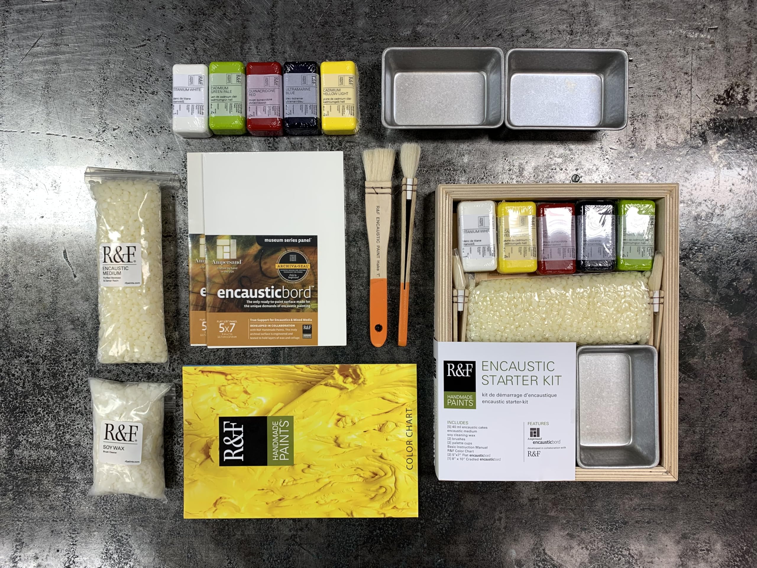 R&F Handmade Professional Encaustic Paint Starter Kit - 14 Piece Set for Artists & Beginners - Perfect for Wax Painting, Mixed Media & Textured Art Creations
