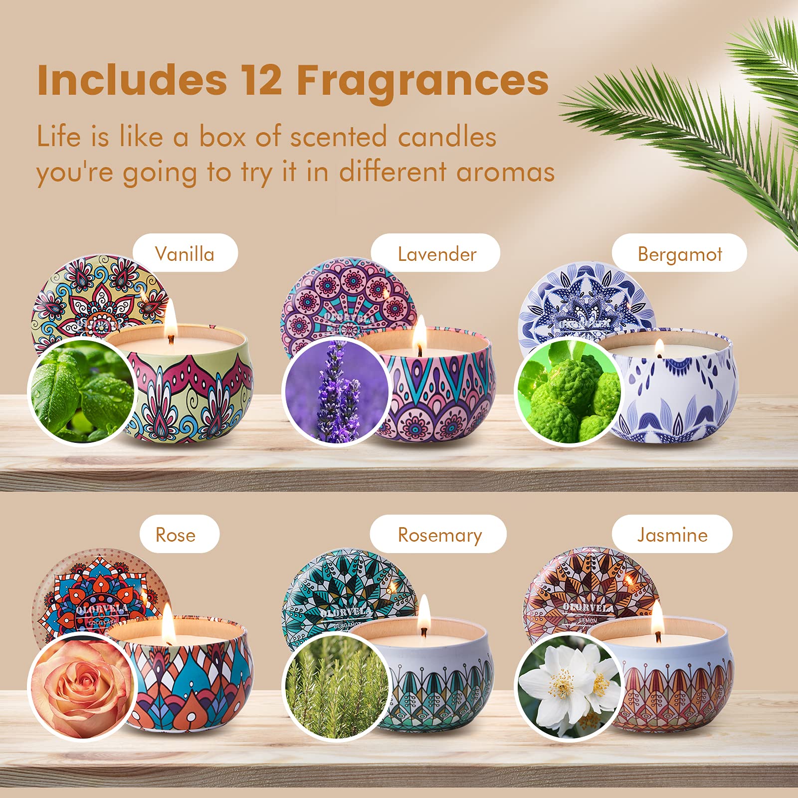 12 Pack Scented Soy Wax Candles Gift Set - Natural Aromatherapy Travel Tin Candles for Home, Relaxation & Gifts | Perfect for Christmas, Birthday, Mother's Day | Women, Mom, Home Decor, Spa, Yoga, Meditation