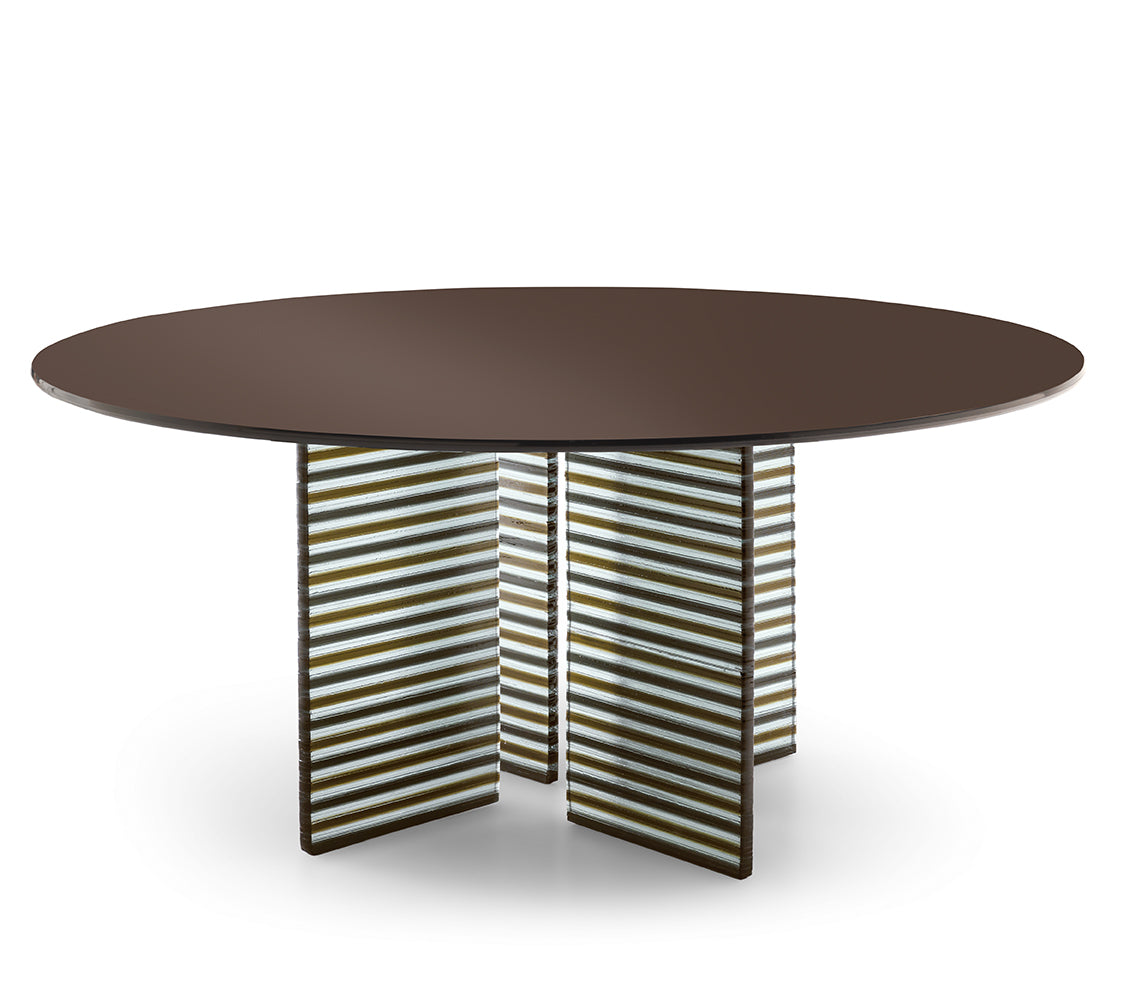 Big Wave Round Table - Modern Dining Table for 6, Waterproof & Durable Outdoor/Indoor Use - Perfect for Patio, Garden, Restaurant, and Home Decor