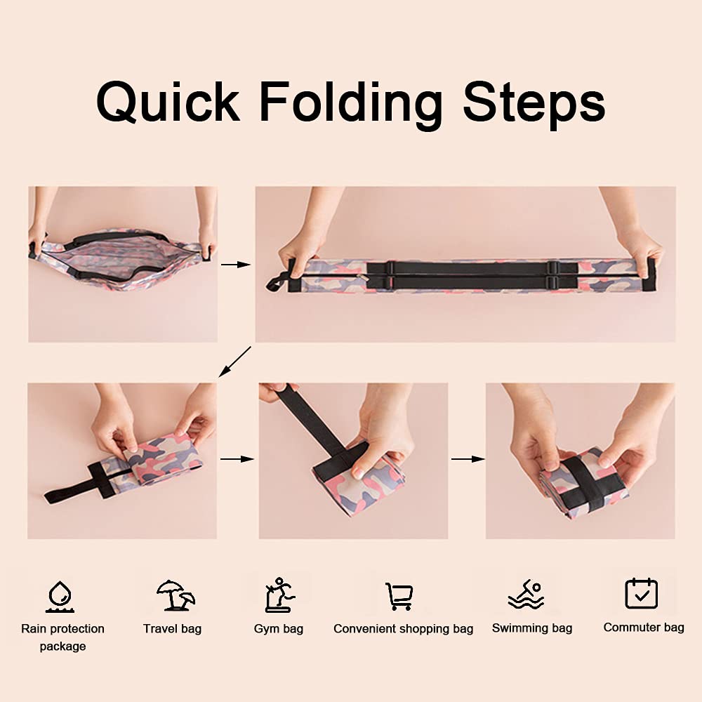 Foldable Reusable Shopping Bags for Groceries & Travel