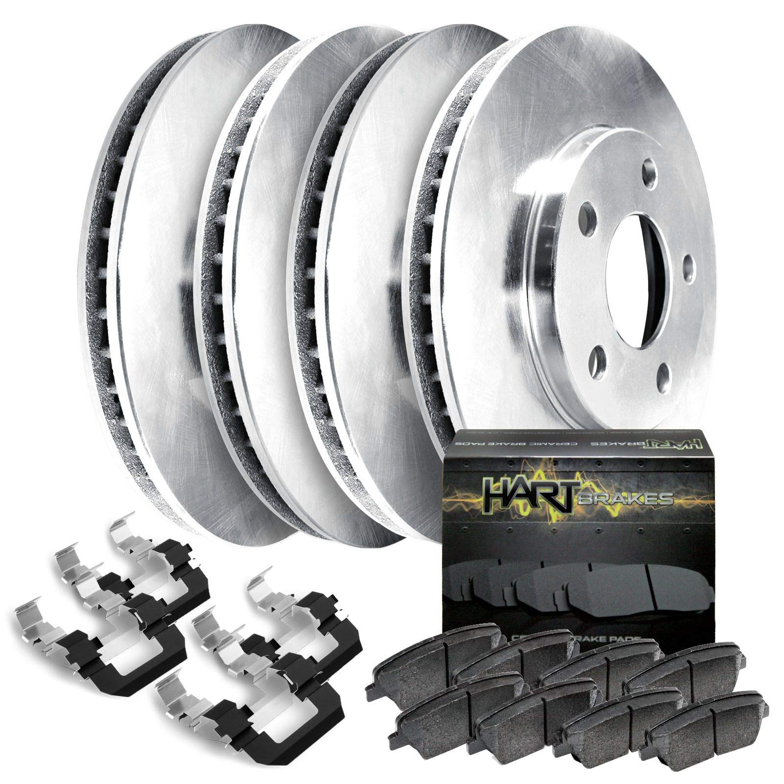 Hart RBBC.61124.02 Front & Rear Brake Kit - Ceramic Brake Pads & Rotors Set | High-Performance Braking for Cars, Trucks & SUVs | Perfect for Daily Commuting & Highway Driving