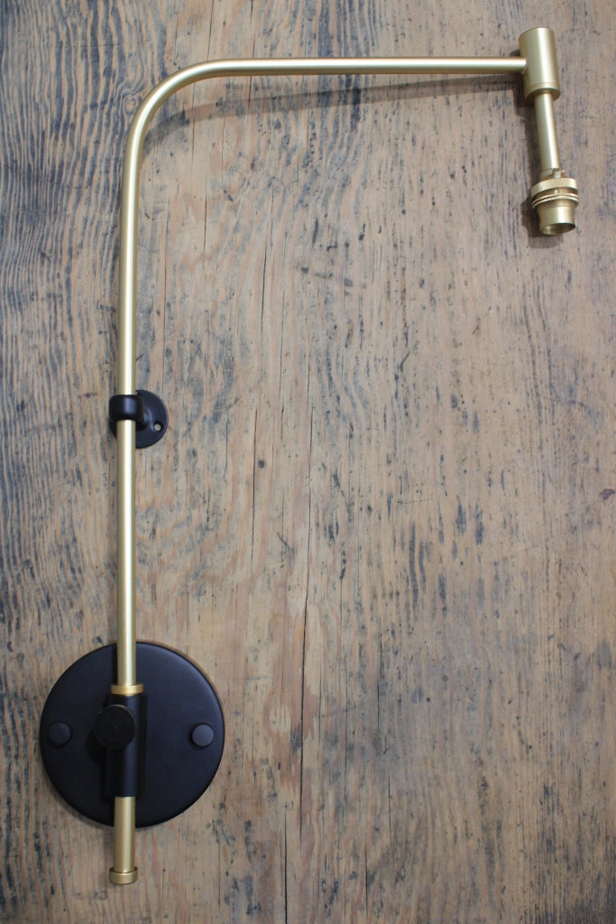 Modern Fabric Drum Wing Arm Wall Lamp - Adjustable Swing Arm Sconce for Bedroom, Living Room & Office Lighting - Soft Textured Shade with Vintage Industrial Style
