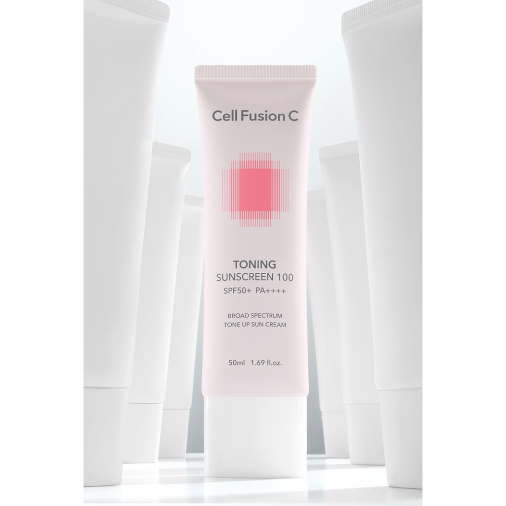 Cell Fusion C Toning Sunscreen SPF50+ PA++++ 50ml - Brightening & Sun Protection for Daily Use, Travel & Outdoor Activities