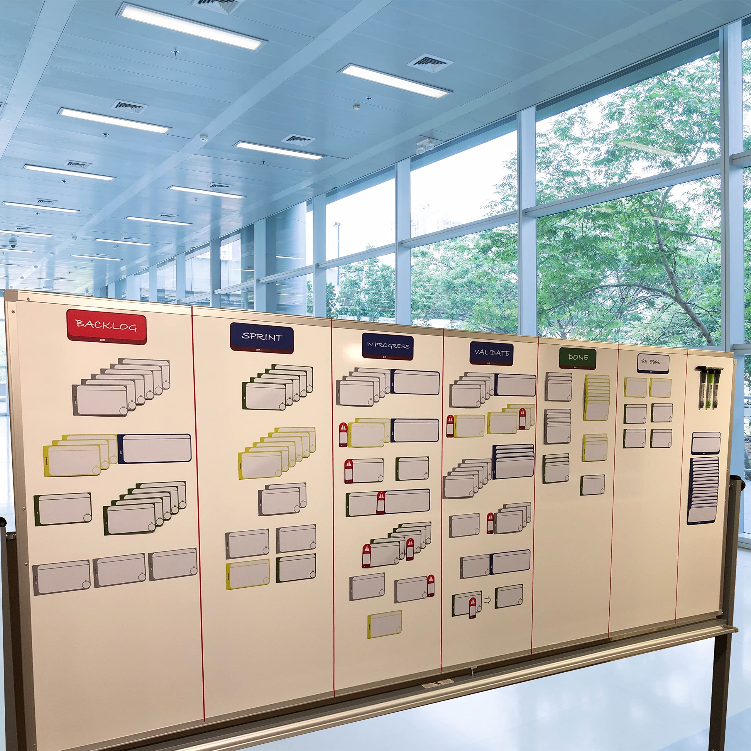 PMXBoard Agile Management Set Plus - 156-Piece Scrum & Kanban Board Kit for Project Management | Magnetic Scrum Cards & Kanban Cards | Complete Agile Project Management Tool Set | Perfect for Team Collaboration, Sprint Planning & Workflow Visualization