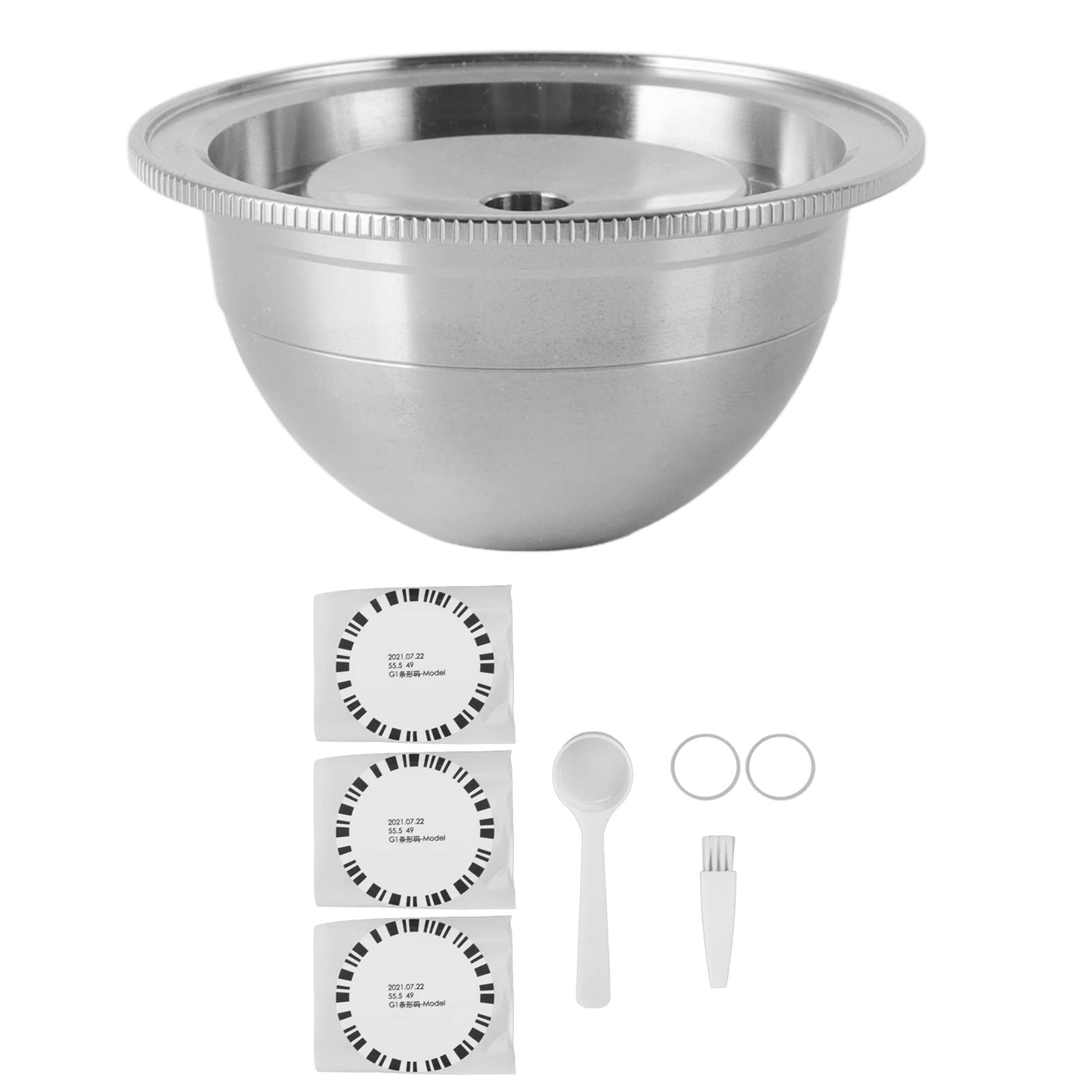 Haofy Stainless Steel Coffee Capsule Refill Kit - Reusable Coffee Pods & Filling Tools with Spoon Brush for Nespresso Machines | Perfect for Home Baristas & Eco-Friendly Coffee Lovers