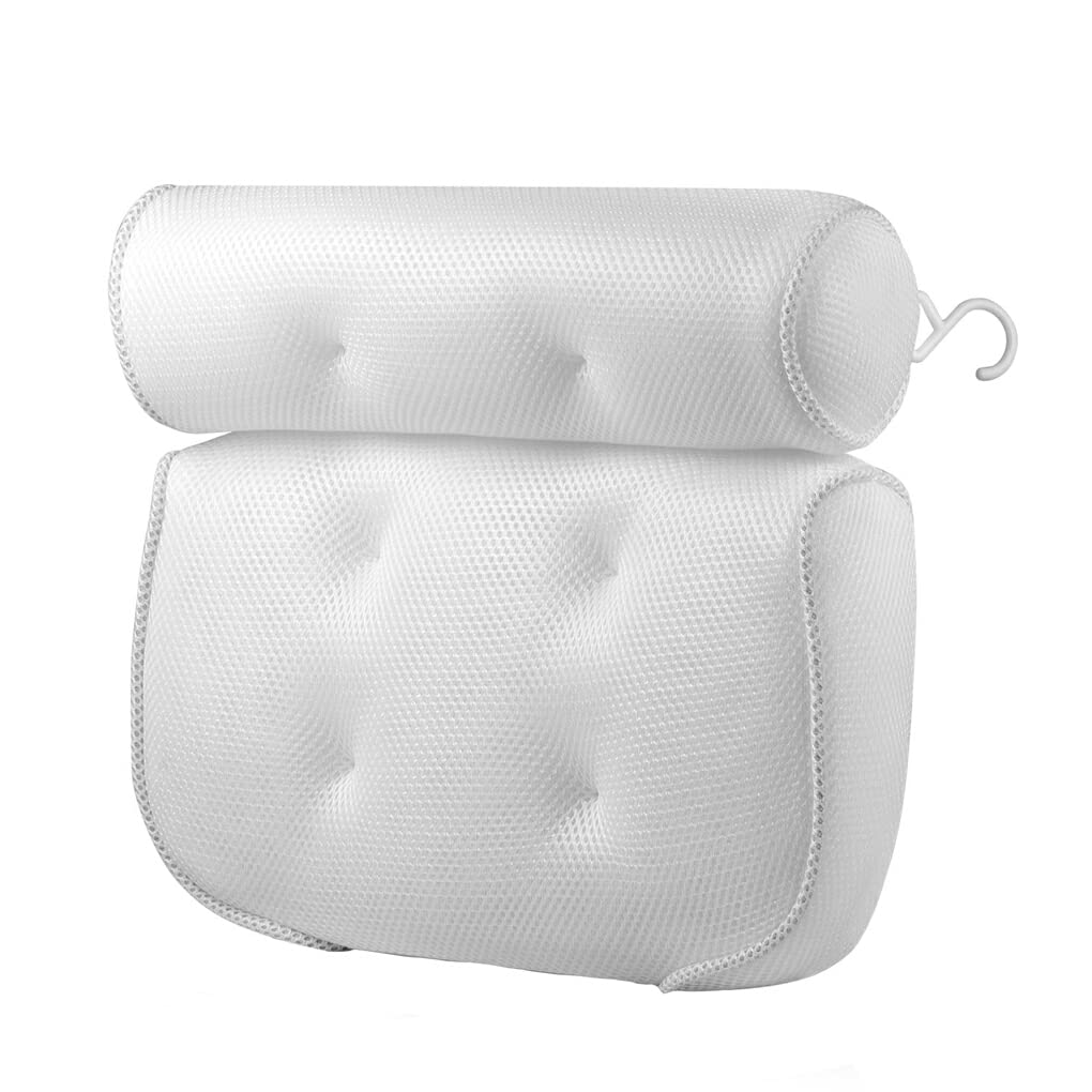 **Bathtub Head Pillow with Suction Cups - Neck Support Cushion & Headrest for Relaxing Baths, Spa, and Hydrotherapy**
