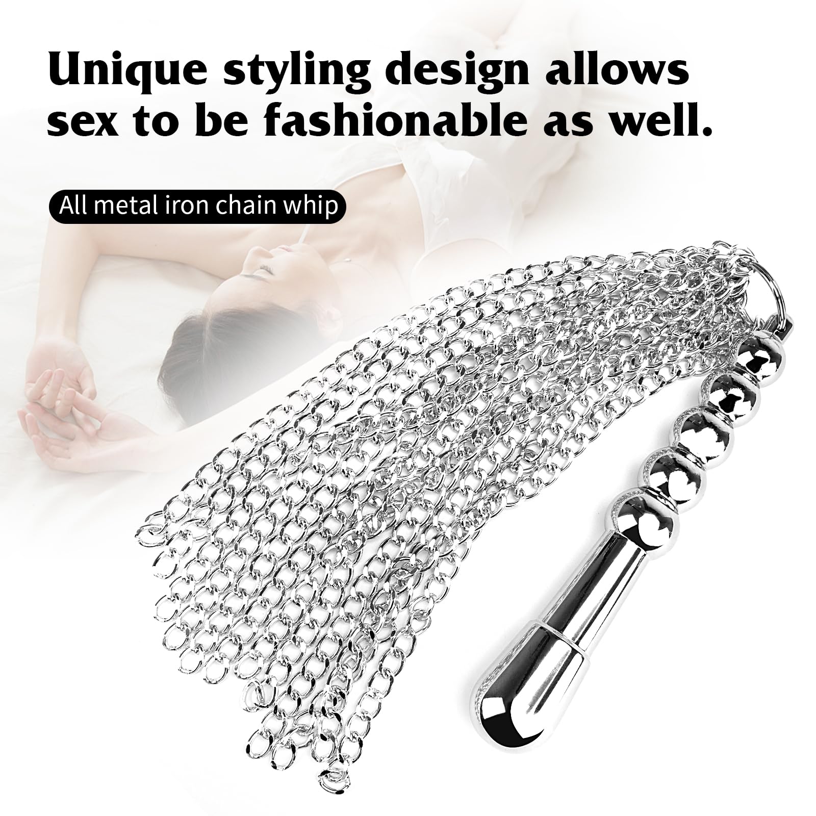 Premium Metal BDSM Whip with Anal Plugs - Gold Bondage Toy for Couples, Spanking & Sensual Play - Perfect for BDSM Training, Roleplay & Adult Intimacy