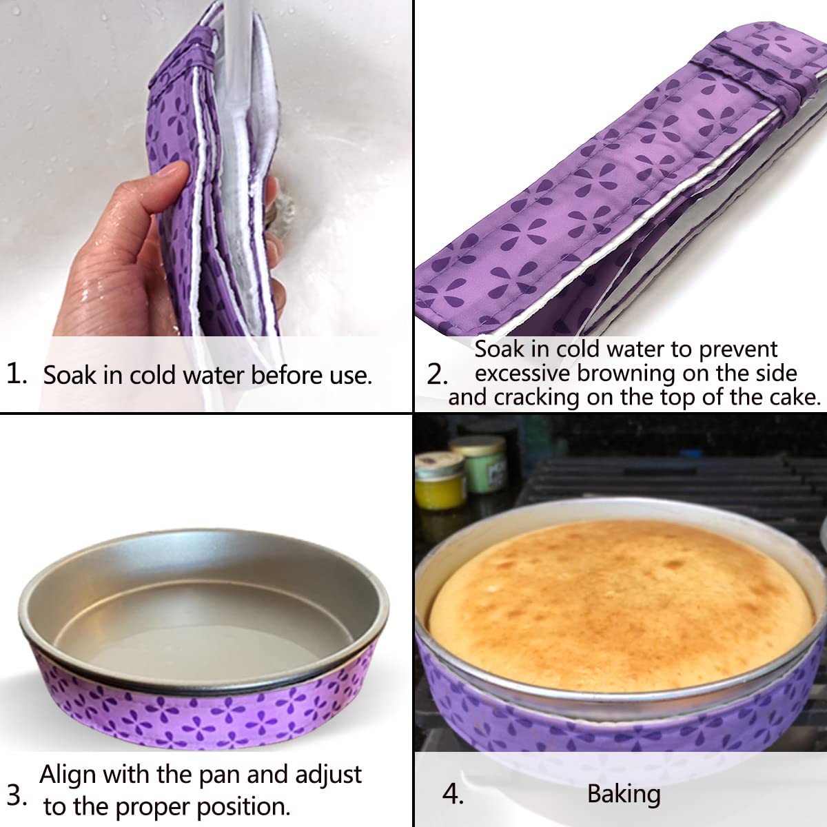 Yuntop 2-Piece Bake Even Cake Strips Set - Insulated Cake Pan Dampening Bands for Even Baking - Perfect for Layer Cakes, Cheesecakes & Professional Baking