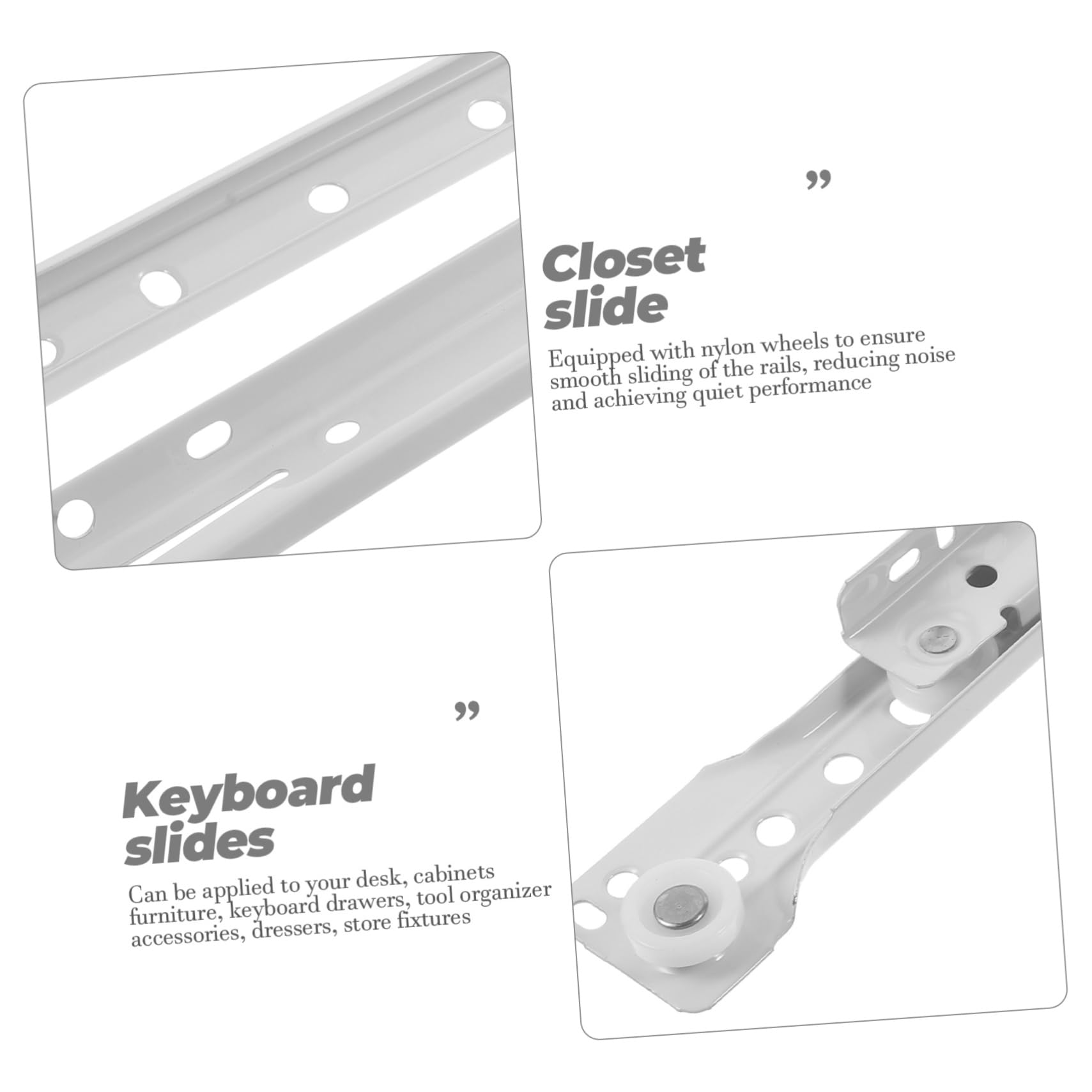 2 Sets Heavy Duty Drawer Slides for Cabinets, Cupboards, Closets & Desks - 500lb Load Capacity Ball Bearing Extension Rails for Smooth Gliding - Perfect for Kitchen, Office & Storage Organization