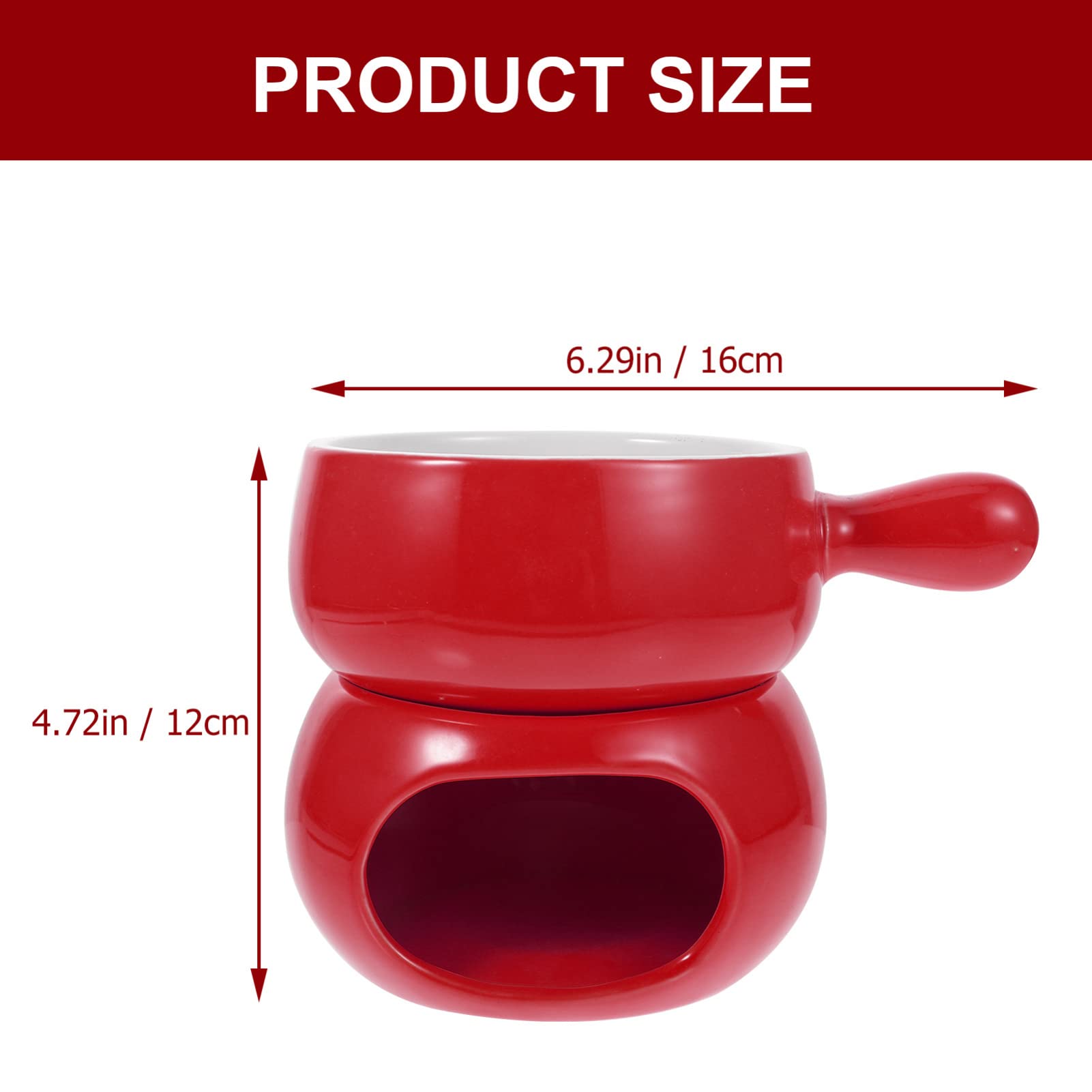 Premium Ceramic Cheese Melting Pot Set - Fondue, Chocolate & Butter Warmer for Stovetop & Tabletop - Perfect for Parties, Romantic Dinners & Family Gatherings