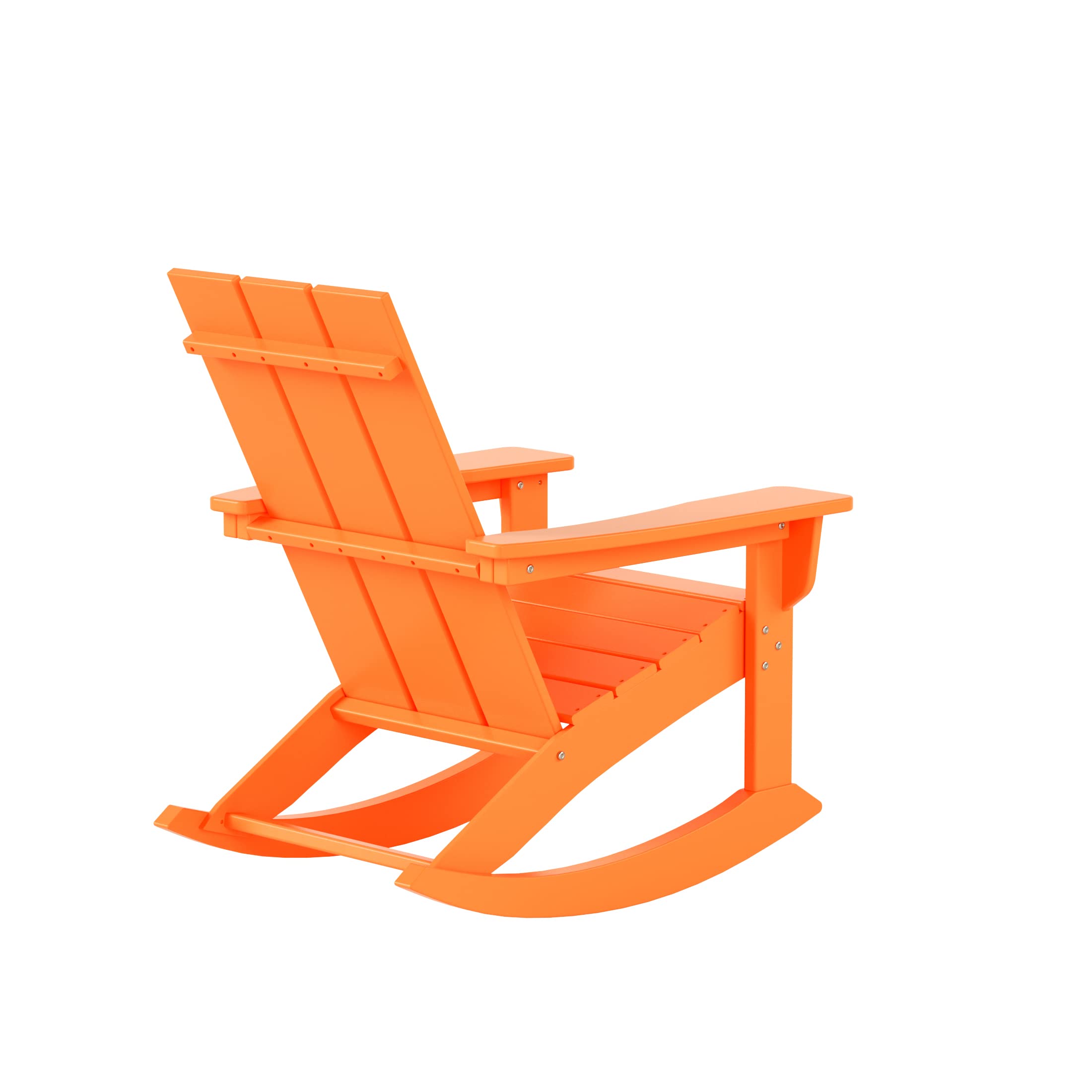 WO Home Furniture 4-Piece Patio Rocking Chair Set - Traditional Outdoor HDPE Rockers with UV & Weather Resistance (Dark Green) - Perfect for Backyard, Garden, Porch & Poolside Relaxation