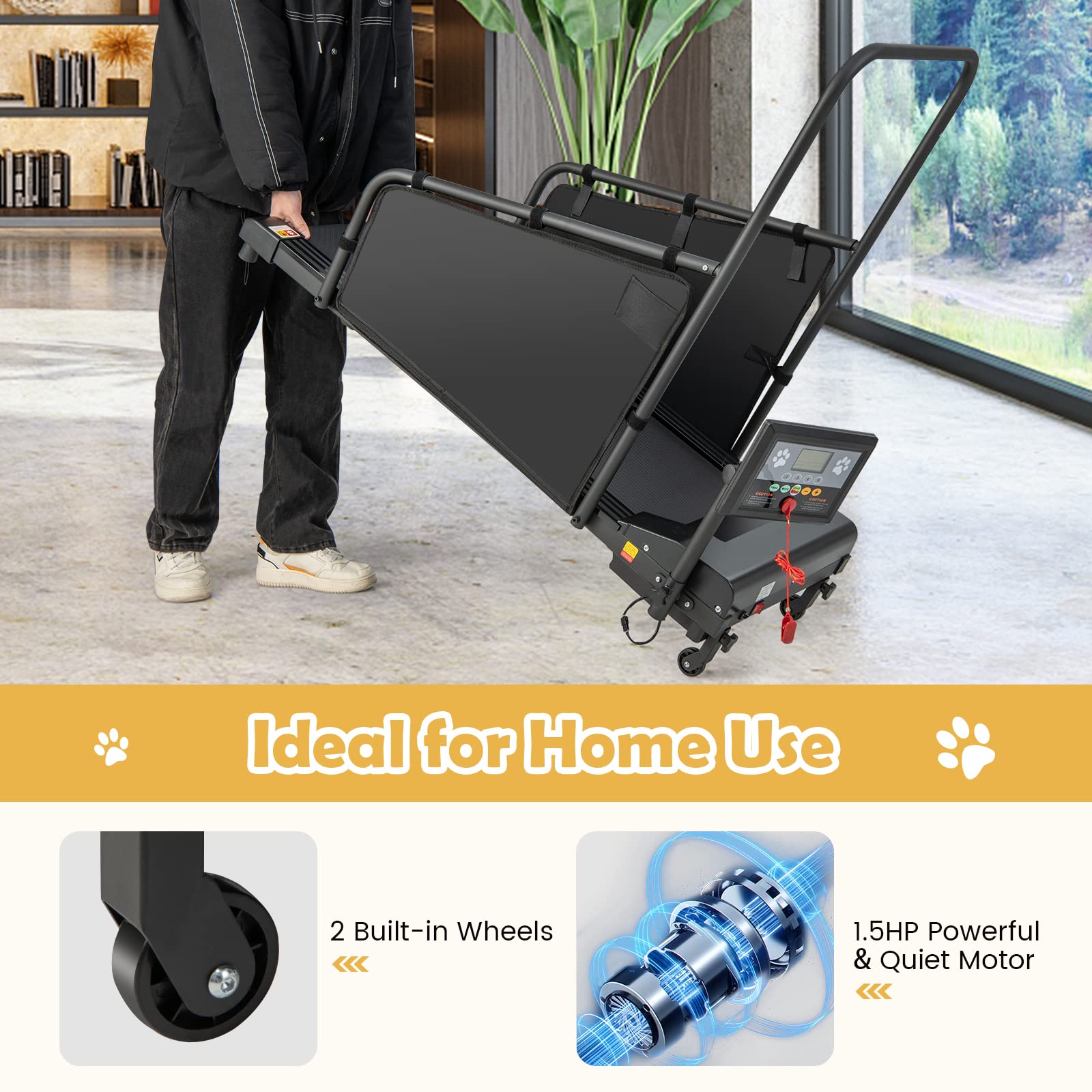 Goplus Dog Treadmill for Small & Medium Dogs - Indoor Pet Exercise Machine with Remote Control & 1.4
