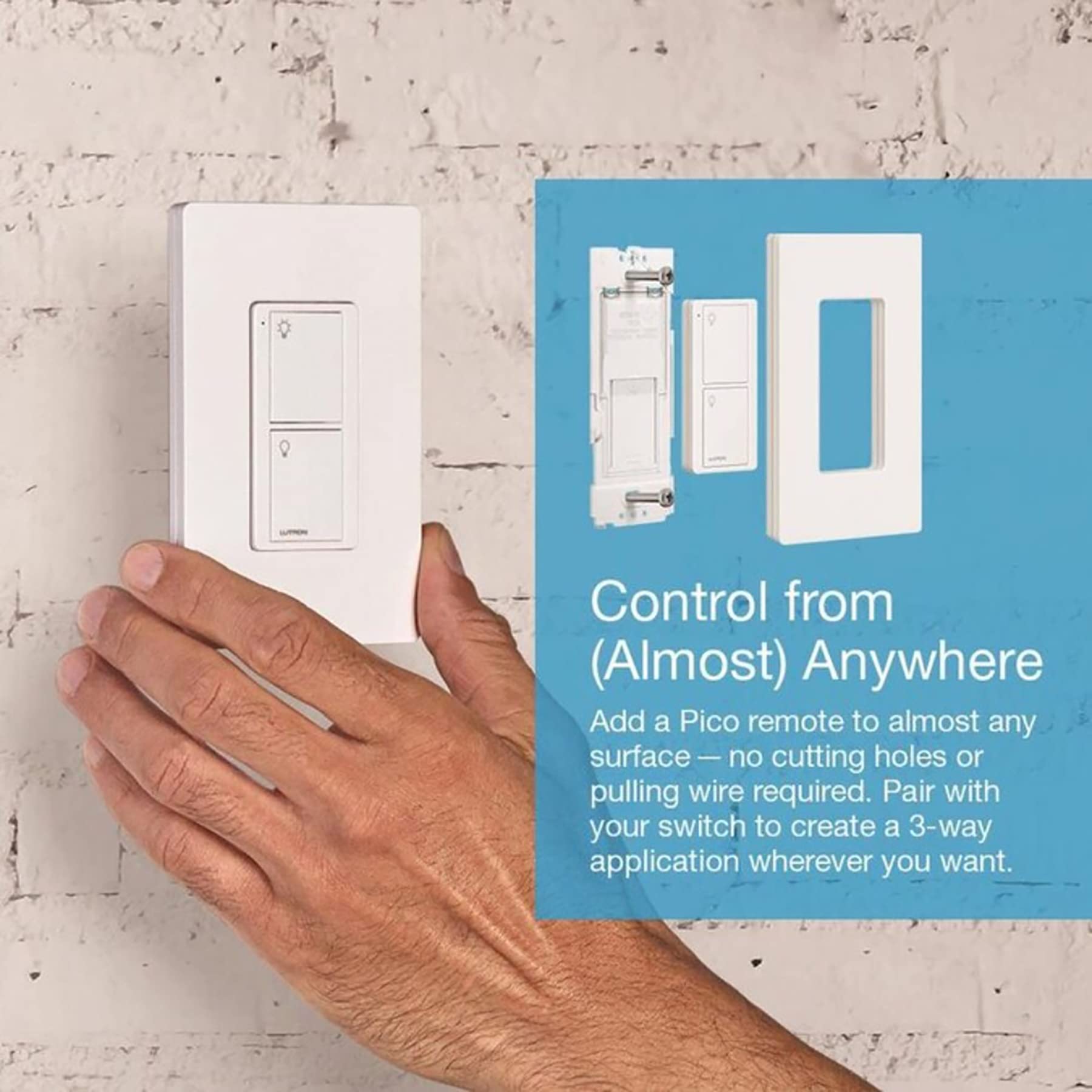Lutron Caseta Smart Lighting Switch for All Bulb Types & Fans | Neutral Wire Required | PD-6ANS-LA | Light Almond (4-Pack) | Perfect for Home Automation & Smart Lighting Control