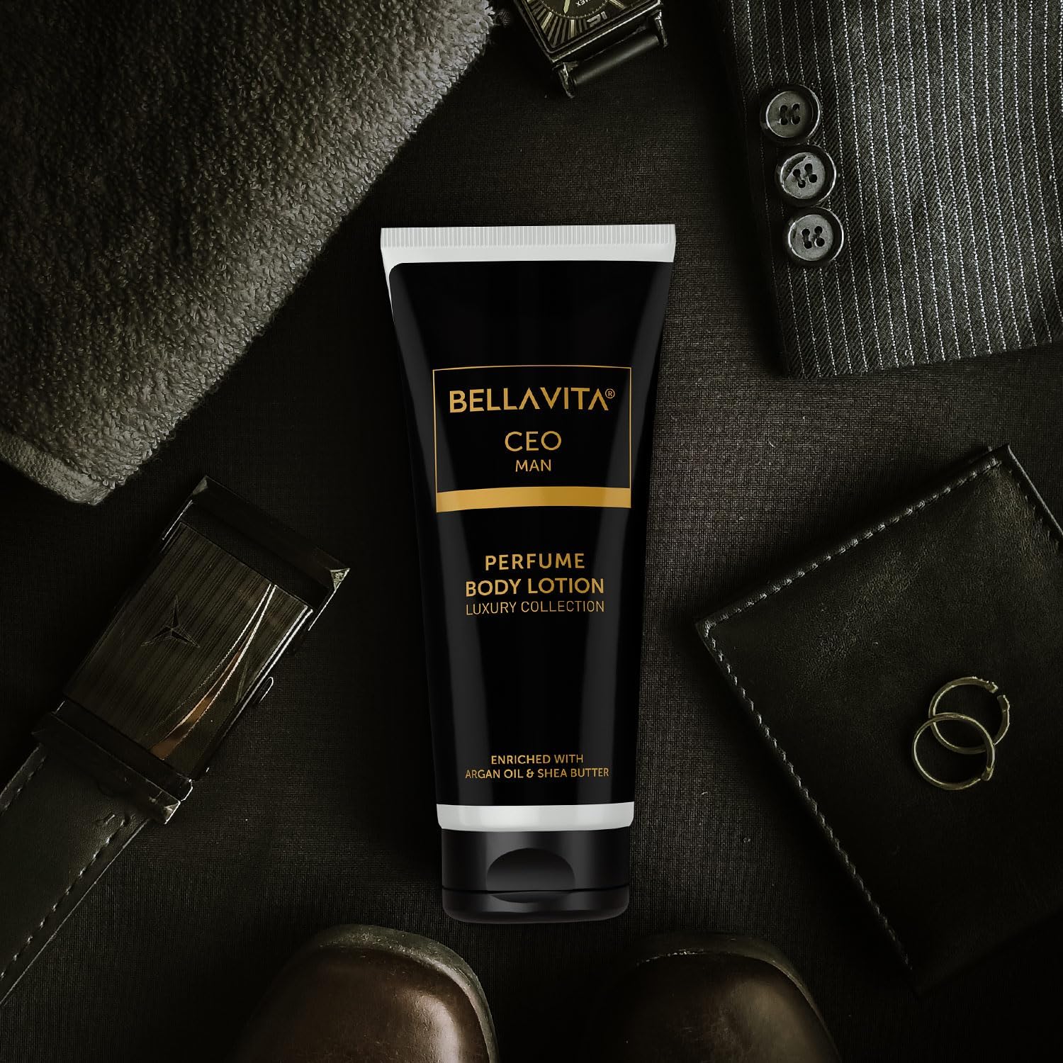 BVita Luxury Intense CEO Men's Body Perfume Lotion - Nourishing & Hydrating with Argan Oil & Shea Butter (200ml) | Softens & Protects Skin | Perfect for Daily Use, Gym & Office