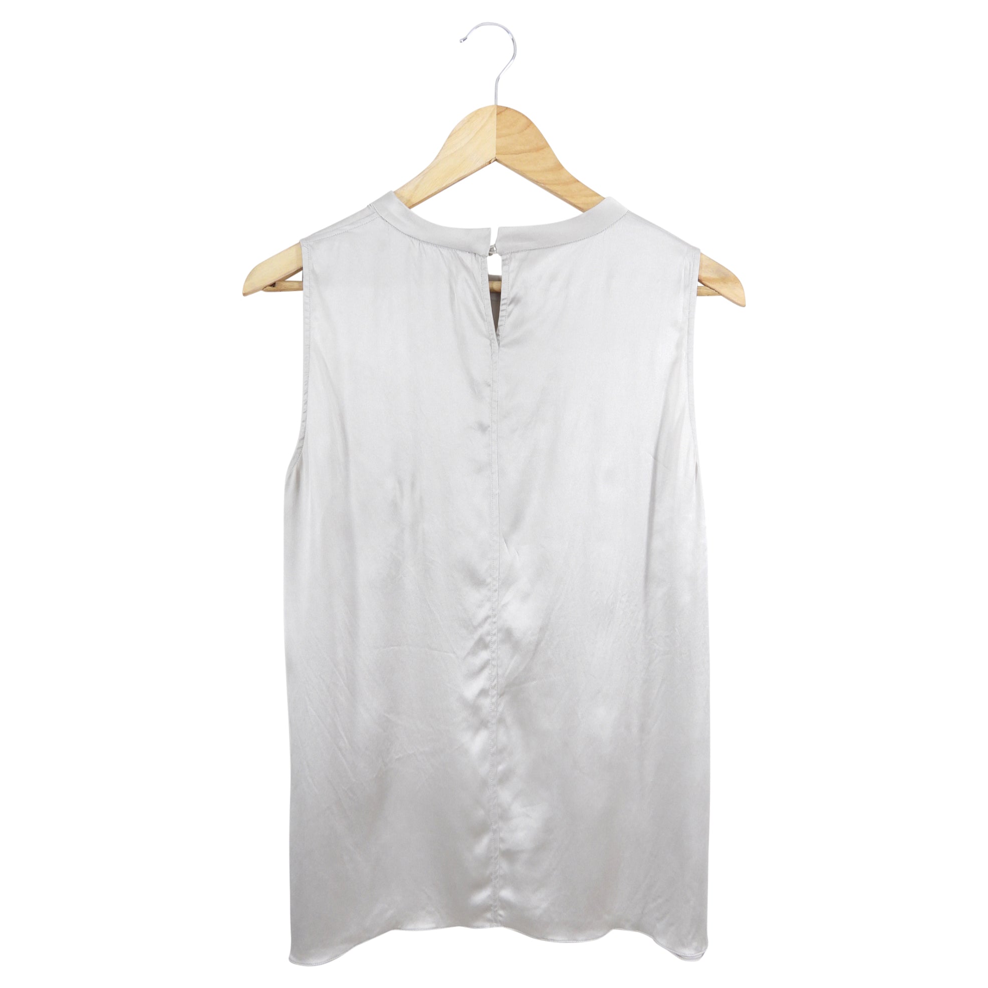 Brunello Cucinelli Light Grey Beige Silk Tank Top for Women - Luxury Sleeveless Blouse for Summer & Evening Wear - Size M | Perfect for Office, Cocktail Parties & Date Nights