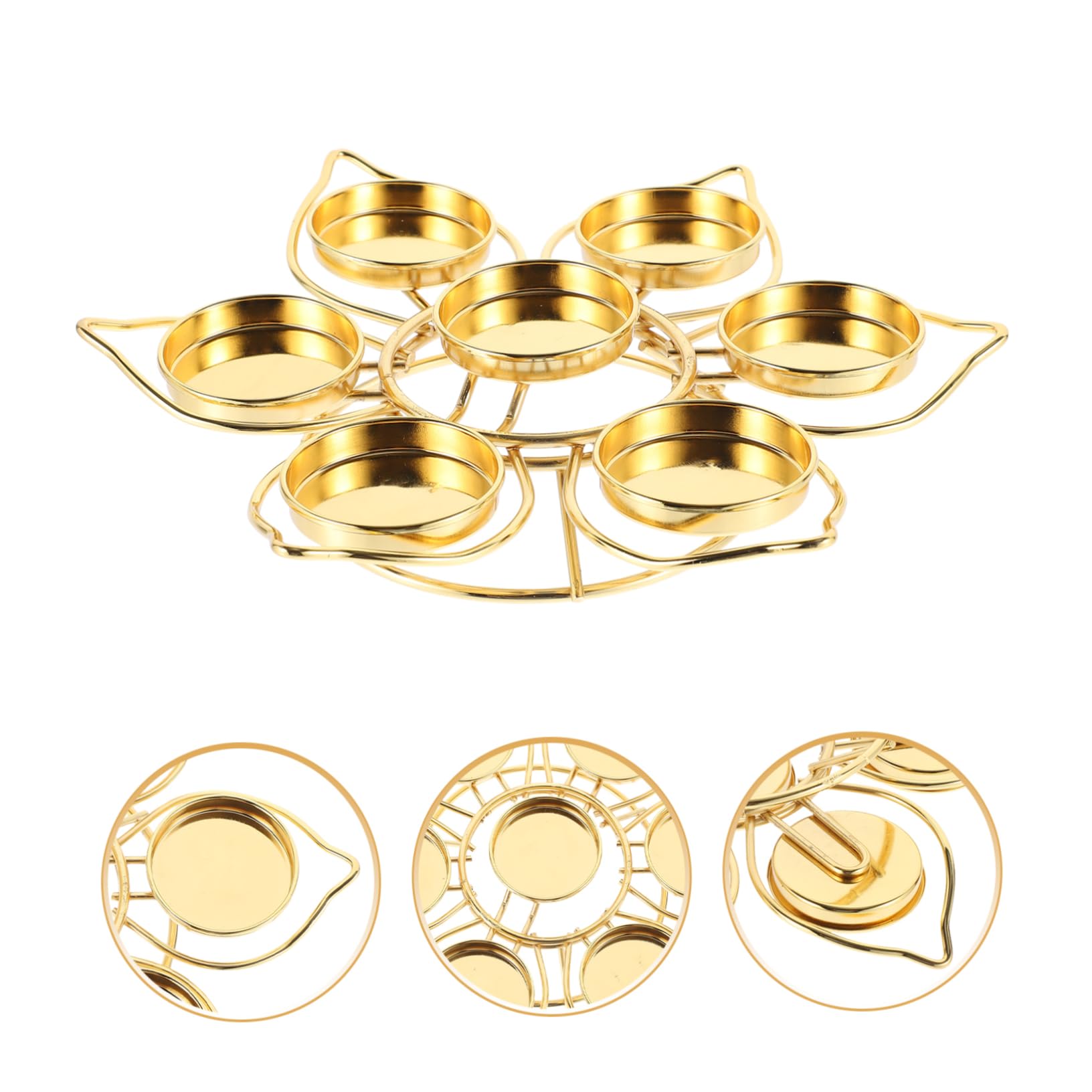 DOITOOL Golden Brass Ghee Lamp Holder - Buddhist Butter Lamp Tea Light Candle Holder for Wedding Decor, Temple Altar & Home Meditation - Elegant Glass Container for Spiritual & Relaxing Ambiance