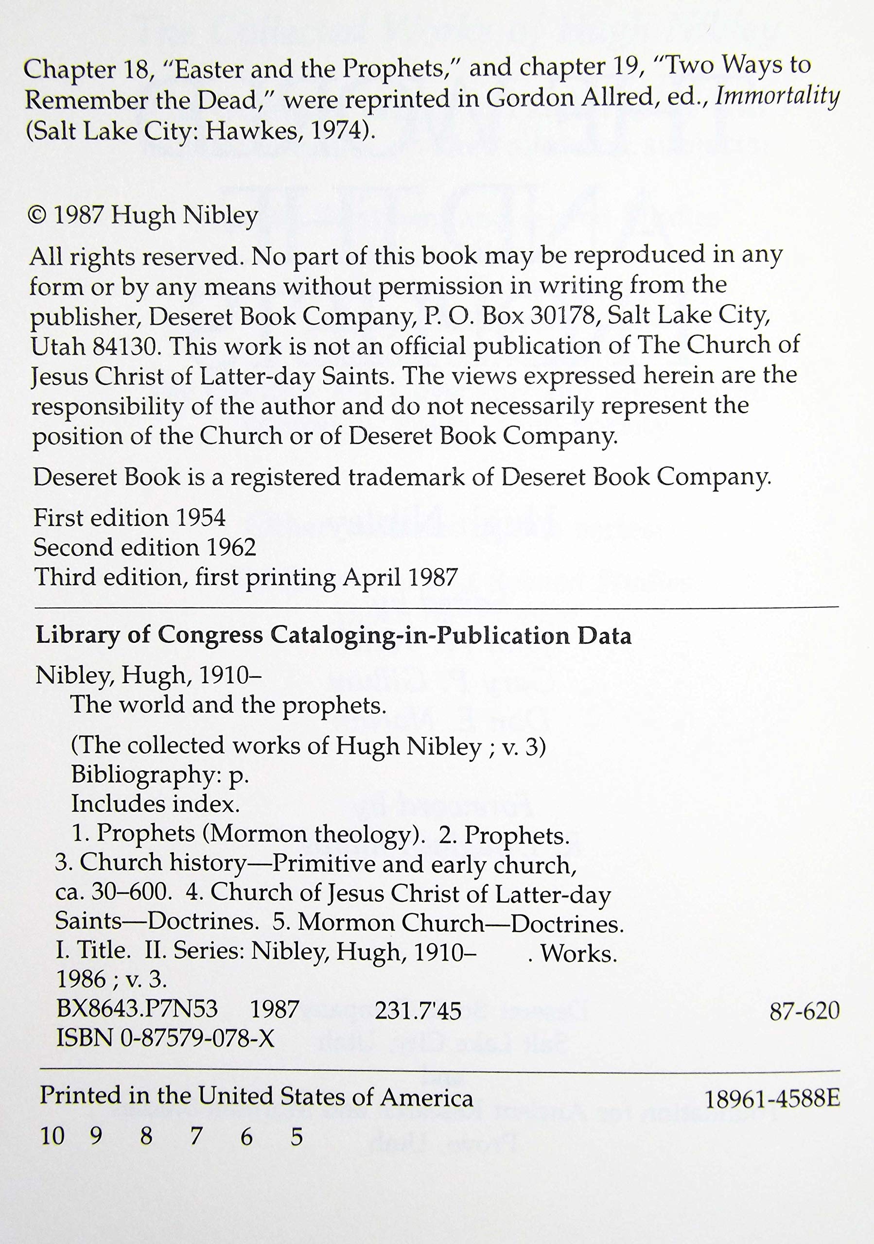 The World and the Prophets (The Collected Works of Hugh Nibley, Vol 3) - Religious Studies Book for LDS Faith, Mormon History & Biblical Scholarship - Perfect for Seminary Students & Theology Researchers