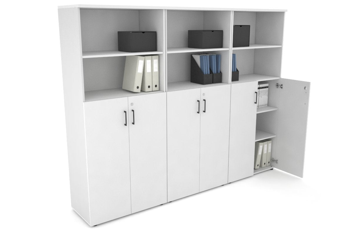 Large Storage Cabinet with Medium Doors - 2400W x 1870H x 450D Dimensions - Perfect for Uniform Organization in Offices, Schools, and Retail Stores