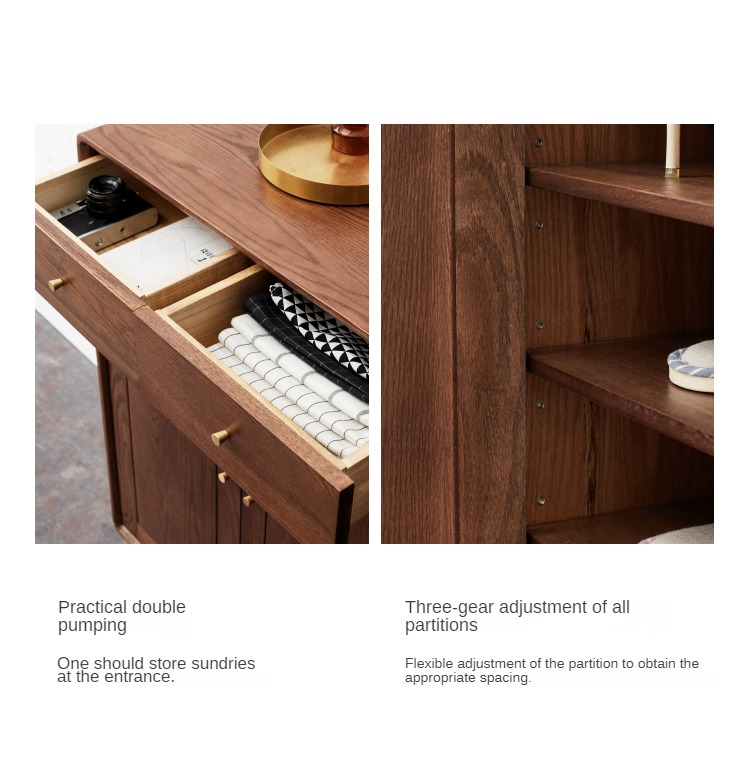 Solid Oak Wood Shoe Storage Cabinet - Modern Entryway Organizer with Ventilation Holes | Perfect for Small Spaces, Hallway, Mudroom & Apartment Entry