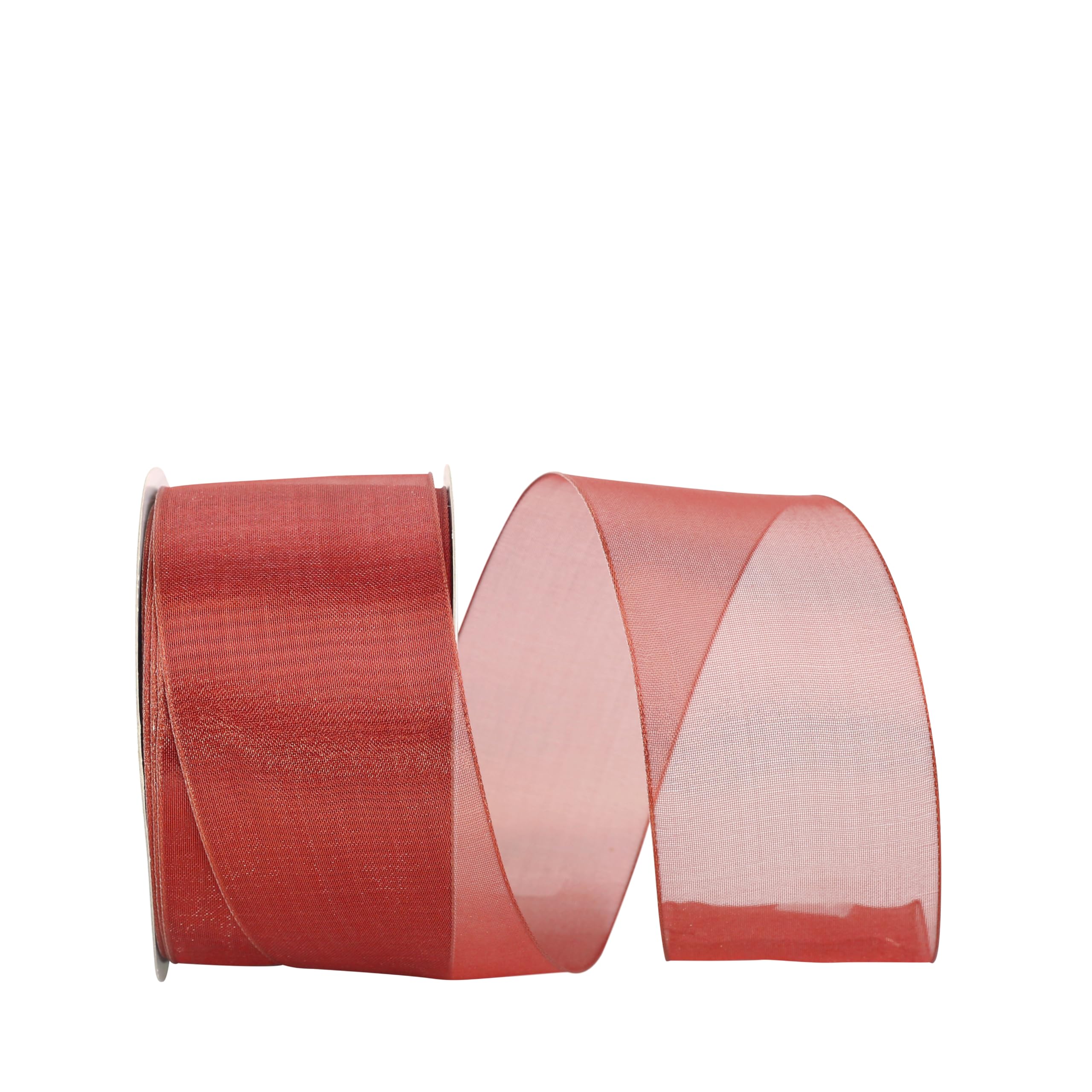 Reliant Ribbon Mesh Classic Wired Edge Ribbon - 2.5 Inch x 25 Yards, Red - Perfect for Gift Wrapping, Floral Arrangements & DIY Crafts