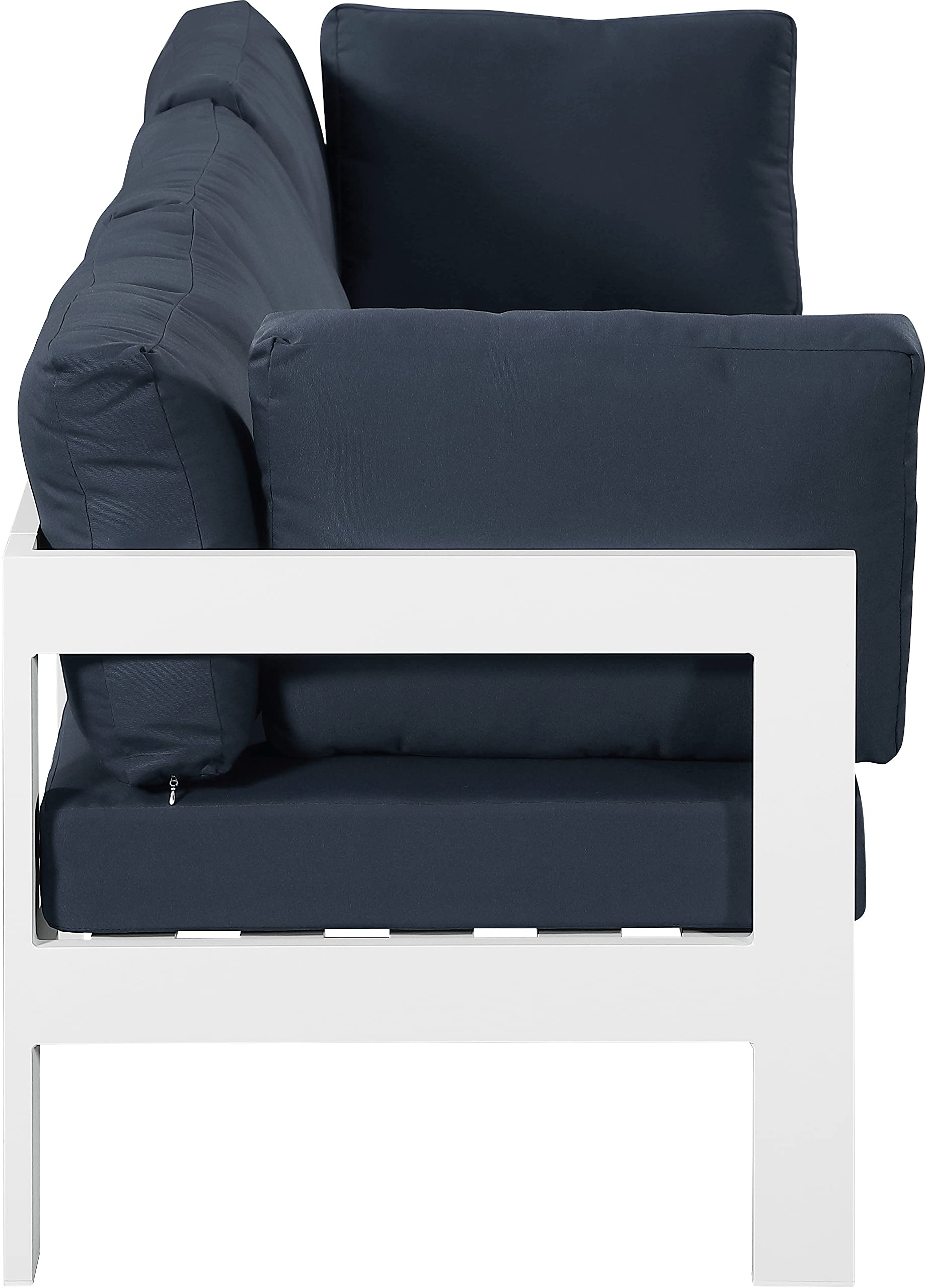Meridian Furniture Nizuc Collection 375Navy-S90A Modern Outdoor Modular Patio Sofa Set - Contemporary Sectional Couch for Backyard, Poolside & Garden Relaxation