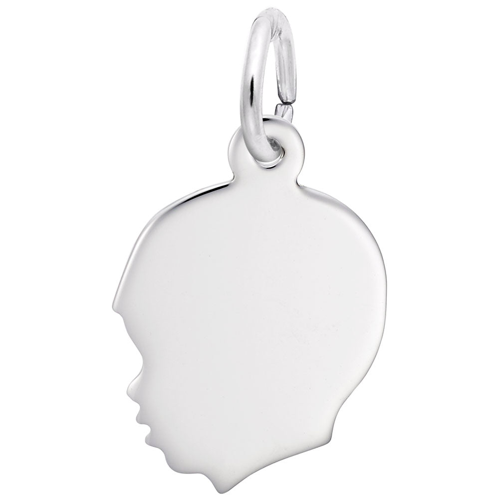 Sterling Silver Young Boy's Head Silhouette Charm Pendant - Dainty Jewelry Gift for Son, Grandson, Nephew - Perfect for Necklaces, Bracelets & Keepsake Jewelry