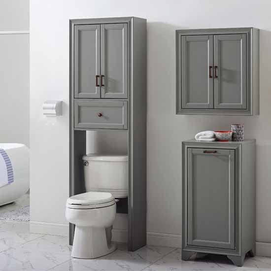 72 x 22 x 11 Inches Vintage Grey Space Saver Cabinet - Slim Storage Organizer for Bathroom, Bedroom, Kitchen & Laundry Room - Compact Freestanding Cabinet with Adjustable Shelves
