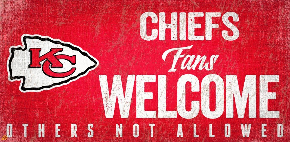Kansas City Chiefs Welcome Sign for Fans – Officially Licensed NFL Home Decor, Team Spirit Wall Art – Perfect for Game Day, Tailgating & Man Cave Decor