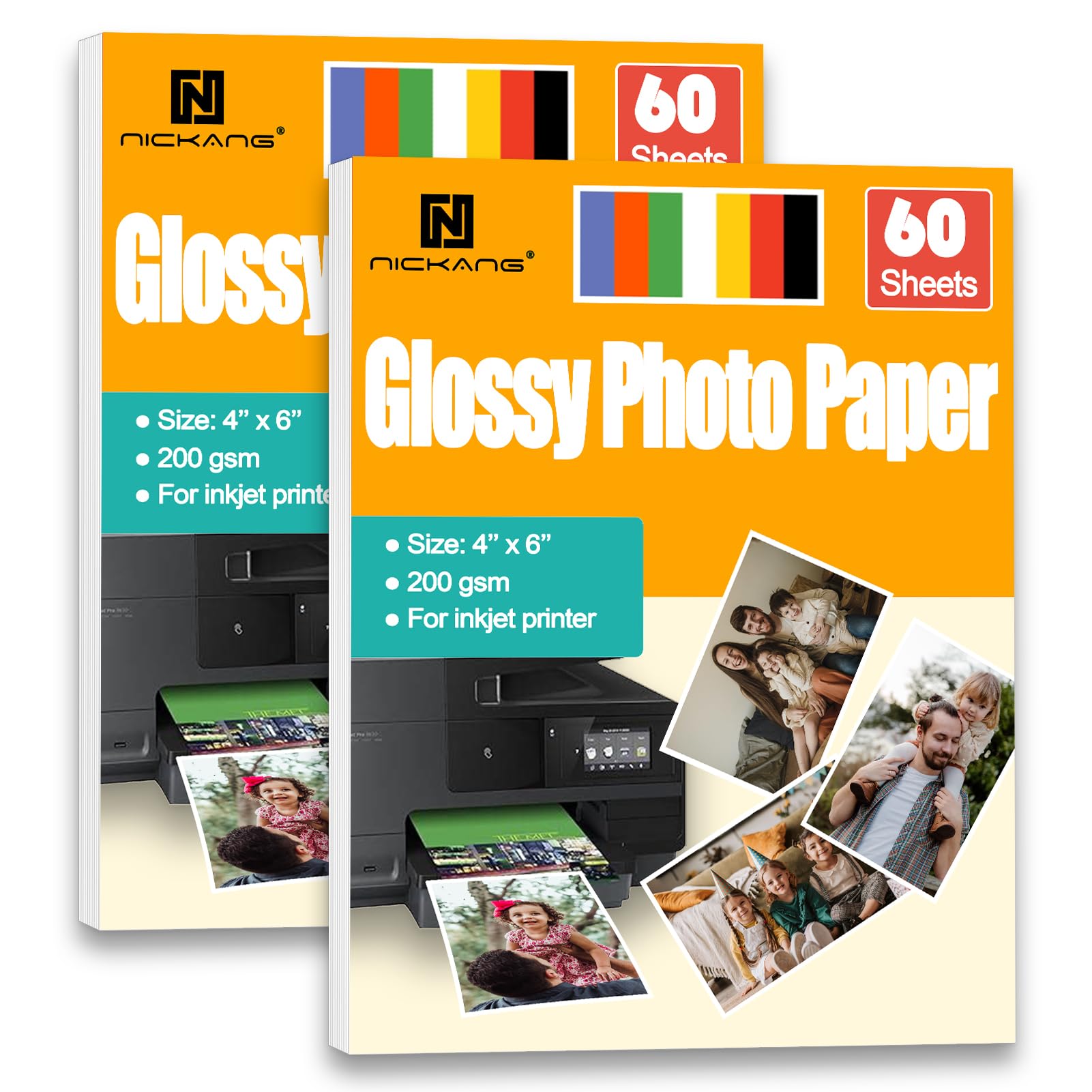 4x6 Glossy Photo Paper for Inkjet Printers - 120 Sheets, 200 GSM Premium Quality - Perfect for Family Photos, Scrapbooking & Professional Printing