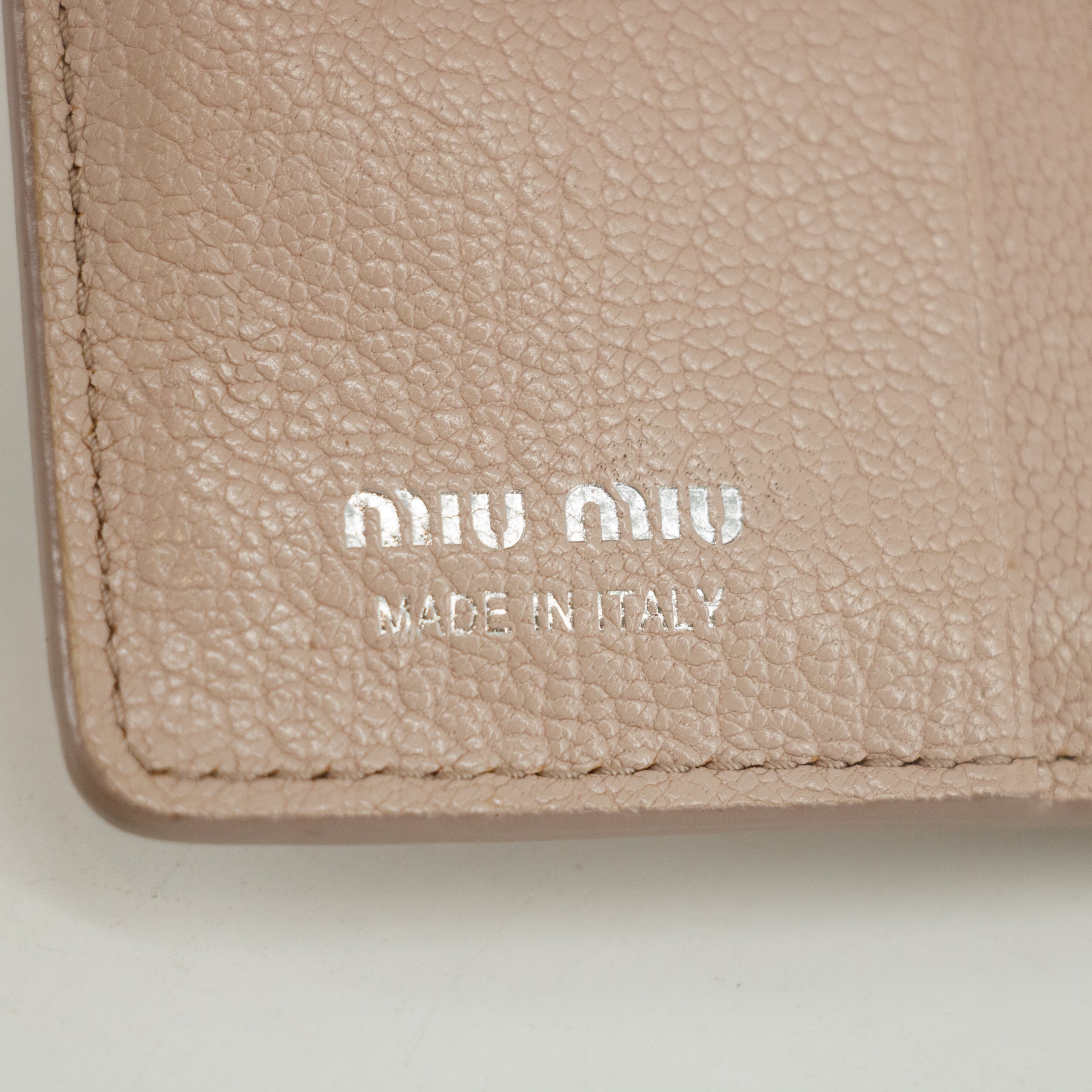 Miu Miu Pink Leather Compact Wallet for Women | Slim RFID Blocking Card Holder | Perfect for Everyday Use, Travel & Gift Giving