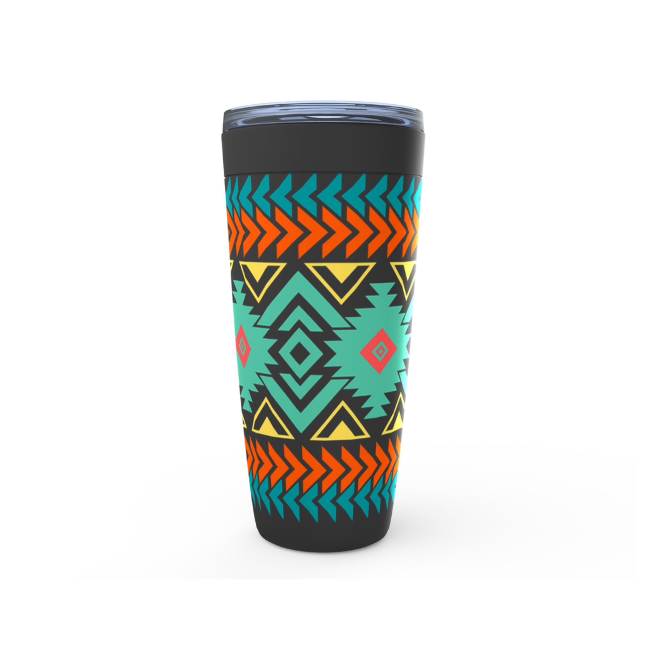Insulated Travel Mug with Southwestern Aztec Design - Leak-Proof Stainless Steel Tumbler for Coffee, Tea & Cold Drinks | Perfect for Camping, Office & Road Trips