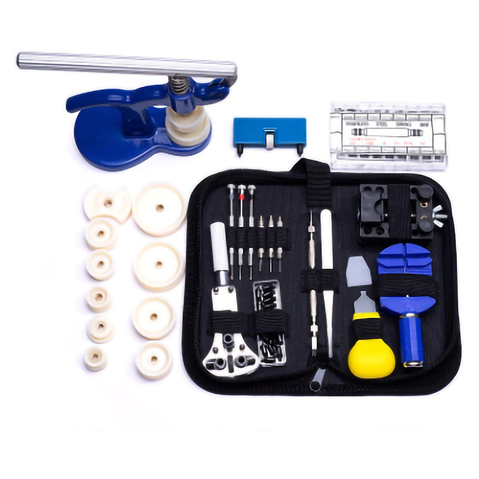 Professional Watch Repair Tool Kit - 404Pcs Watchmaker Tools Set with Spring Bar Remover & Case Opener for Battery Replacement | Perfect for DIY Watch Repair, Jewelry Maintenance & Watch Band Adjustment at Home