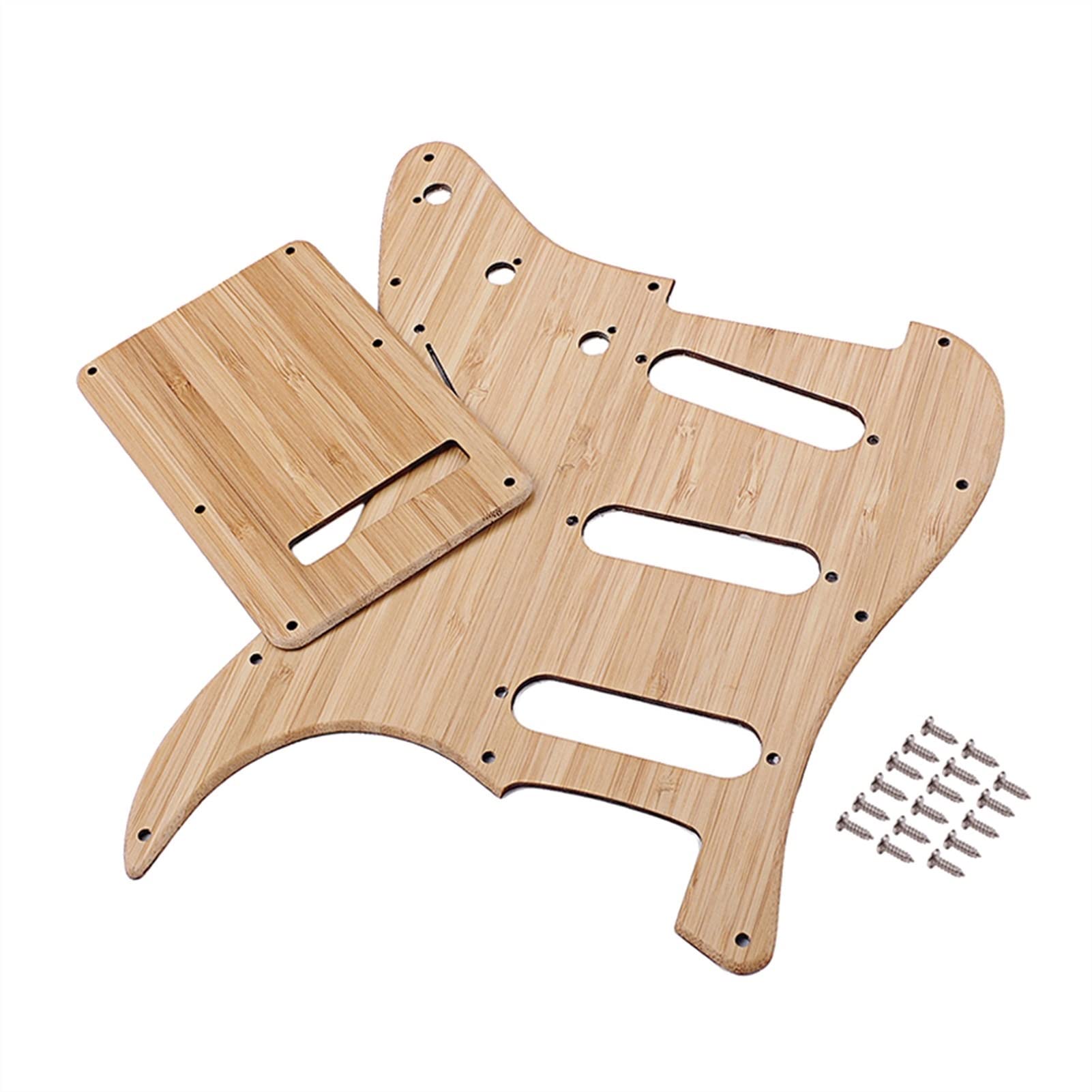 Premium SSS Bamboo Electric Guitar Pickguard - Replacement Back Plate for Enhanced Tone & Durability | Perfect for DIY Guitar Upgrades & Professional Repairs
