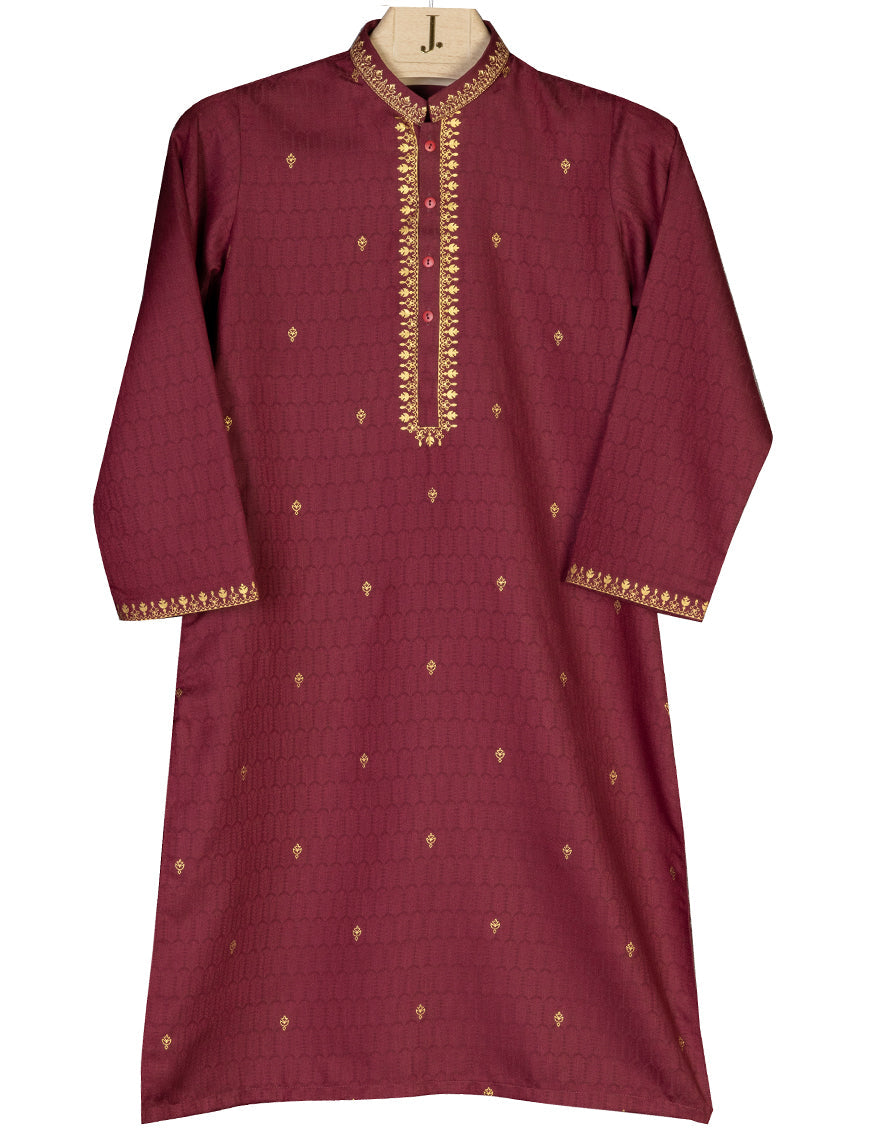 Stylish Blended Red Special Kurta by J. Junaid Jamshed - Perfect for Festivals, Weddings & Casual Wear