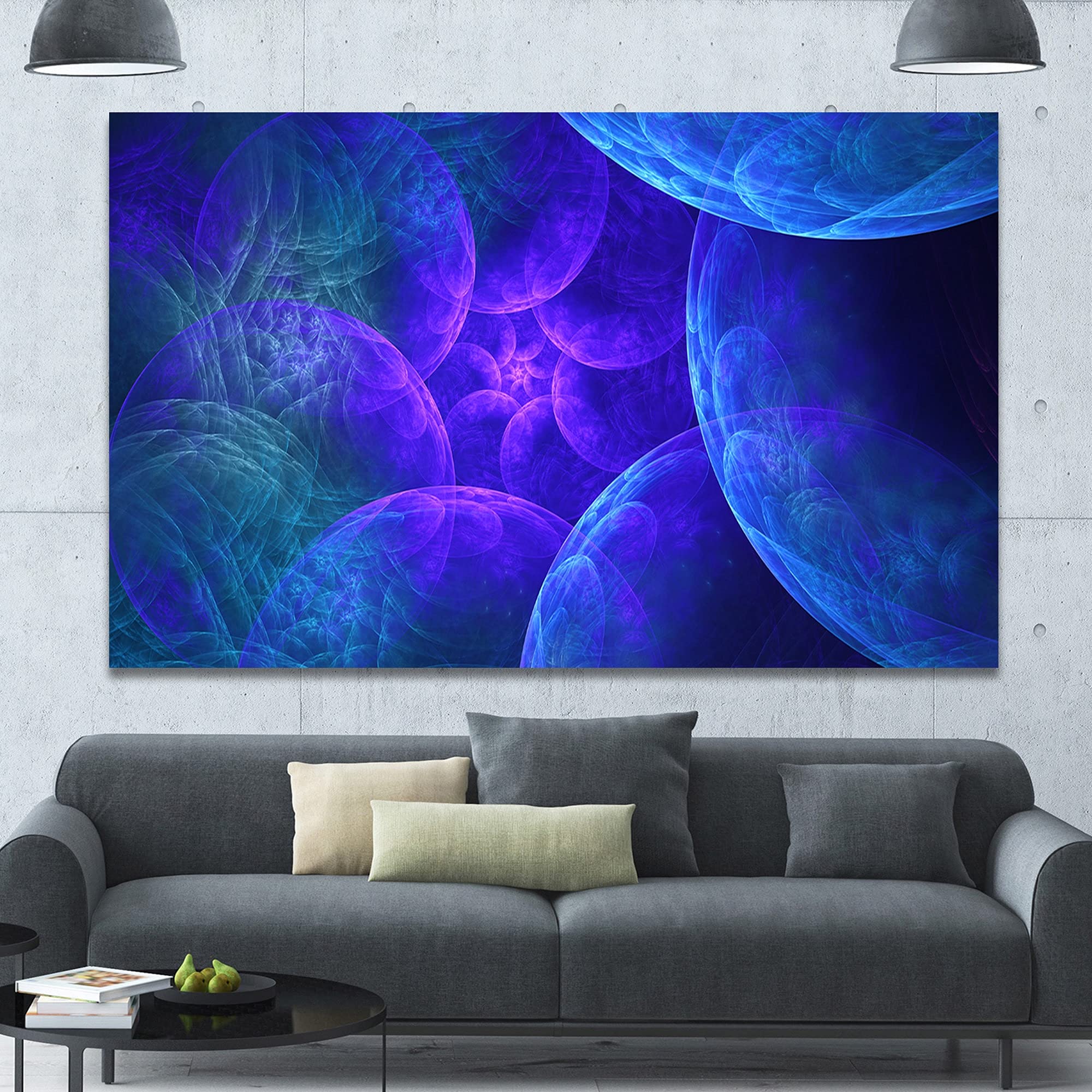 Biblical Sky with Blue Clouds Abstract Wall Art Canvas - 32x16 Inches Modern Home Decor for Living Room, Bedroom & Office | Religious Inspirational Artwork