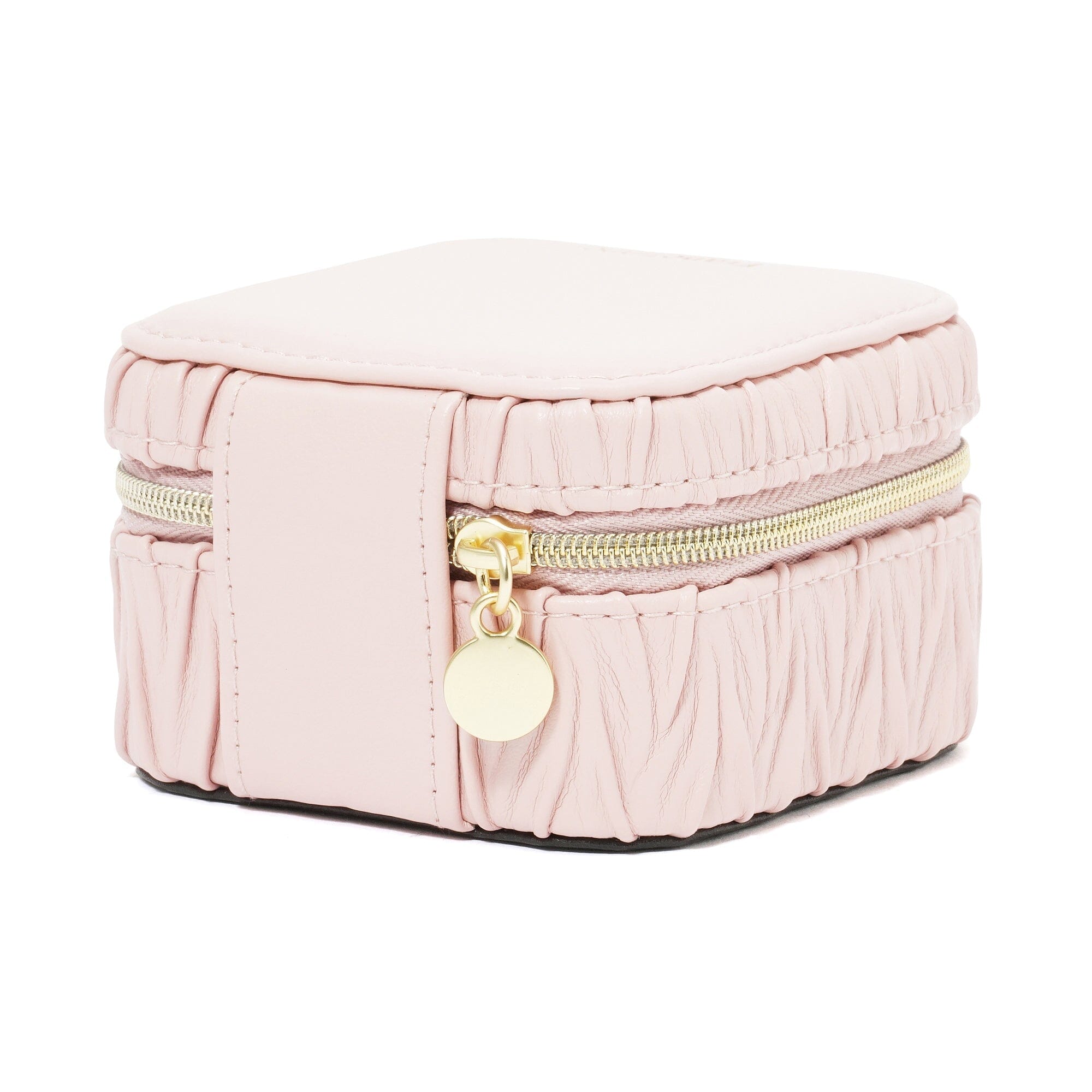 Elegant Pink Embossed Travel Jewelry Box - Compact Organizer for Necklaces, Rings & Earrings - Perfect for Vacation, Bridal Shower & Gift Giving