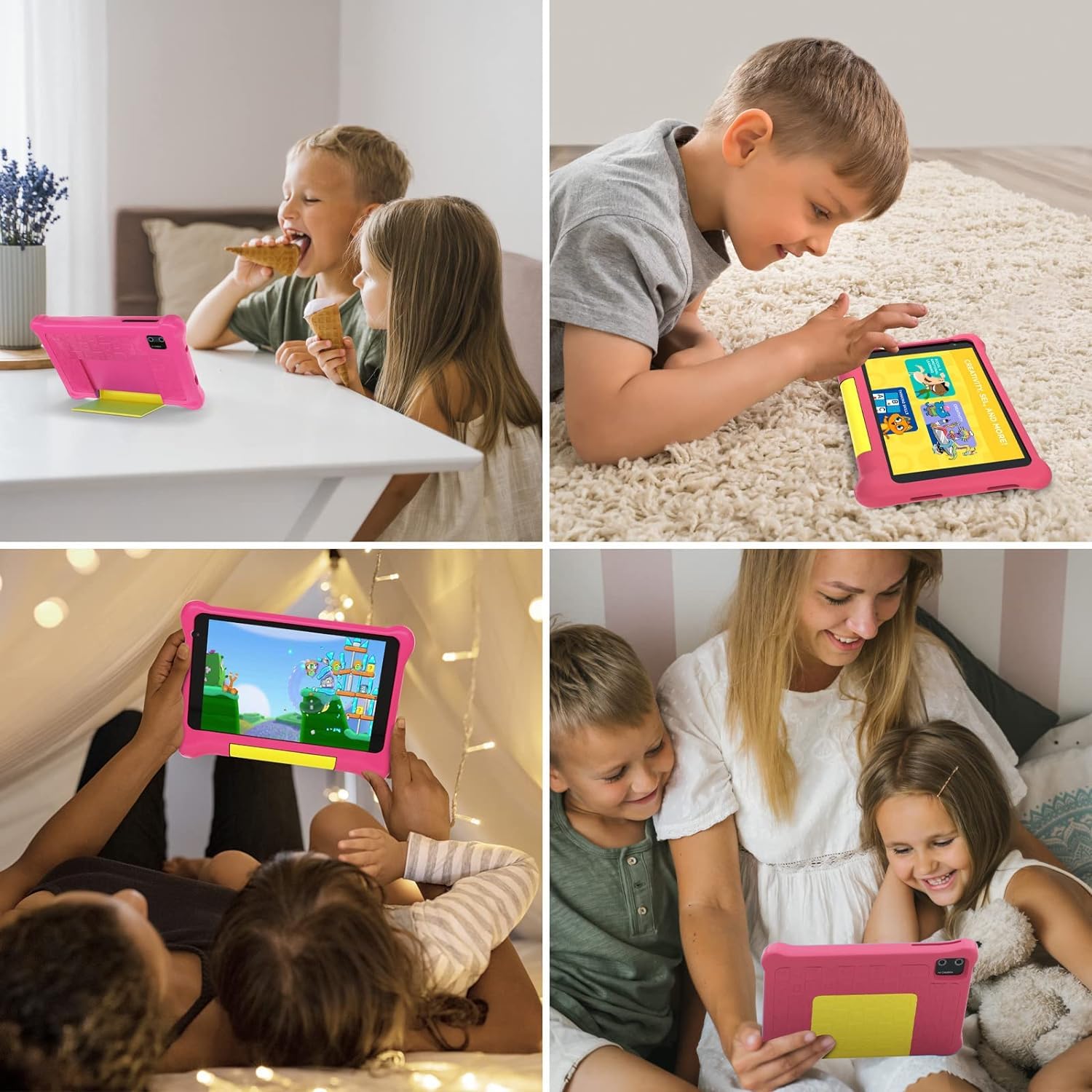 ZOFYWNAS 7 inch Kids Tablet with Android 13 - 32GB Expandable Storage, Parental Controls & Preloaded Educational Apps - Dual Camera Learning Tablet for Children (Pink) | Perfect for Homeschooling, Travel & Early Childhood Education