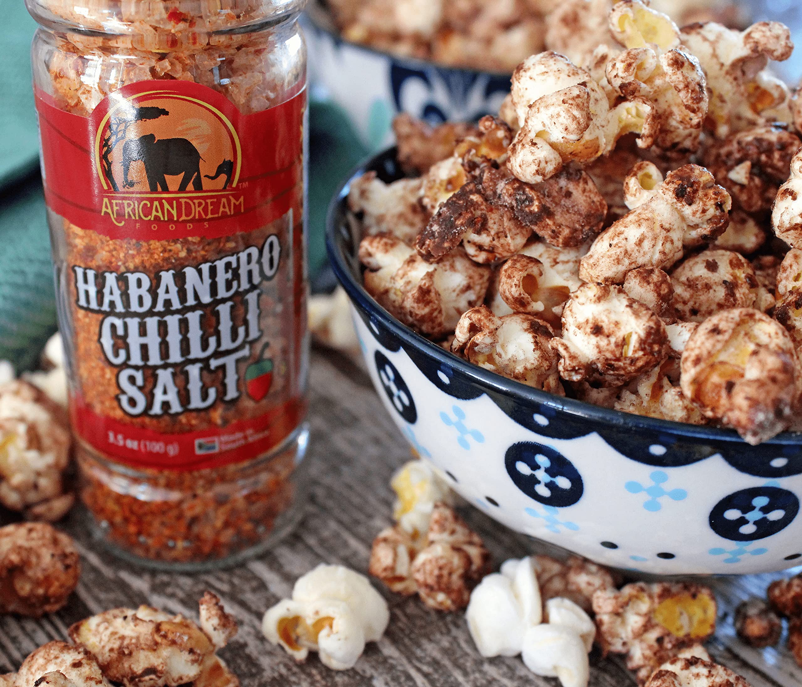 African Dream Foods Habanero Spicy Salt Seasoning - Natural African Habaneros & Sea Salt Blend - Perfect for Grilling Meat, Chicken, Seafood - Reusable Grinder, 3.5 oz (2-Pack) - Great for BBQ, Cooking & Spicy Food Lovers