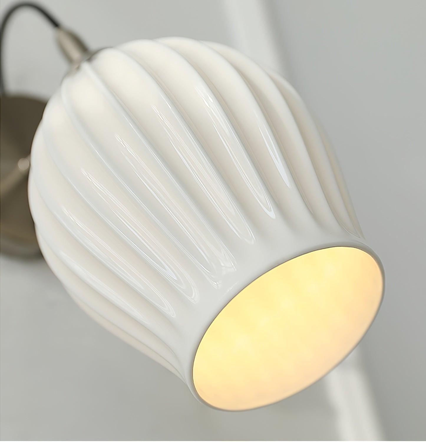 Modern Ceramic Ribbed Wall Light Fixture - Sleek & Stylish Indoor/Outdoor Sconce for Living Room, Bedroom, or Patio Lighting