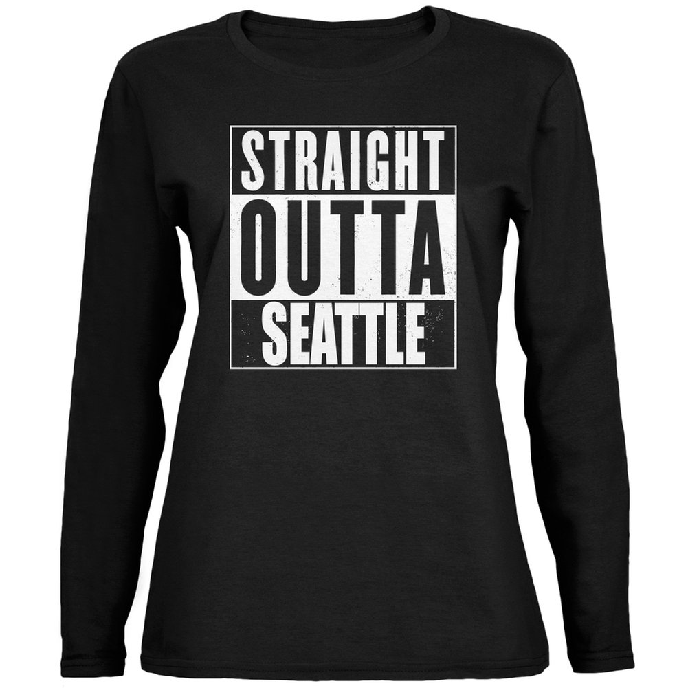 Old Glory Straight Outta Seattle Vintage Women's Long Sleeve T-Shirt - Large | American Pride Graphic Tee for Casual Wear & Street Style | Perfect for Seattle Travel, Patriotic Events, Urban Fashion & Everyday Outfits | Great for Sightseeing, Coffee Dates & City Exploration
