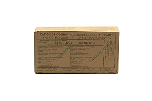Authentic French MRE Army Ration Meal Ready to Eat - Emergency Food Supply (Menu 4) | Genuine RCIR for Camping, Hiking & Survival Preparedness
