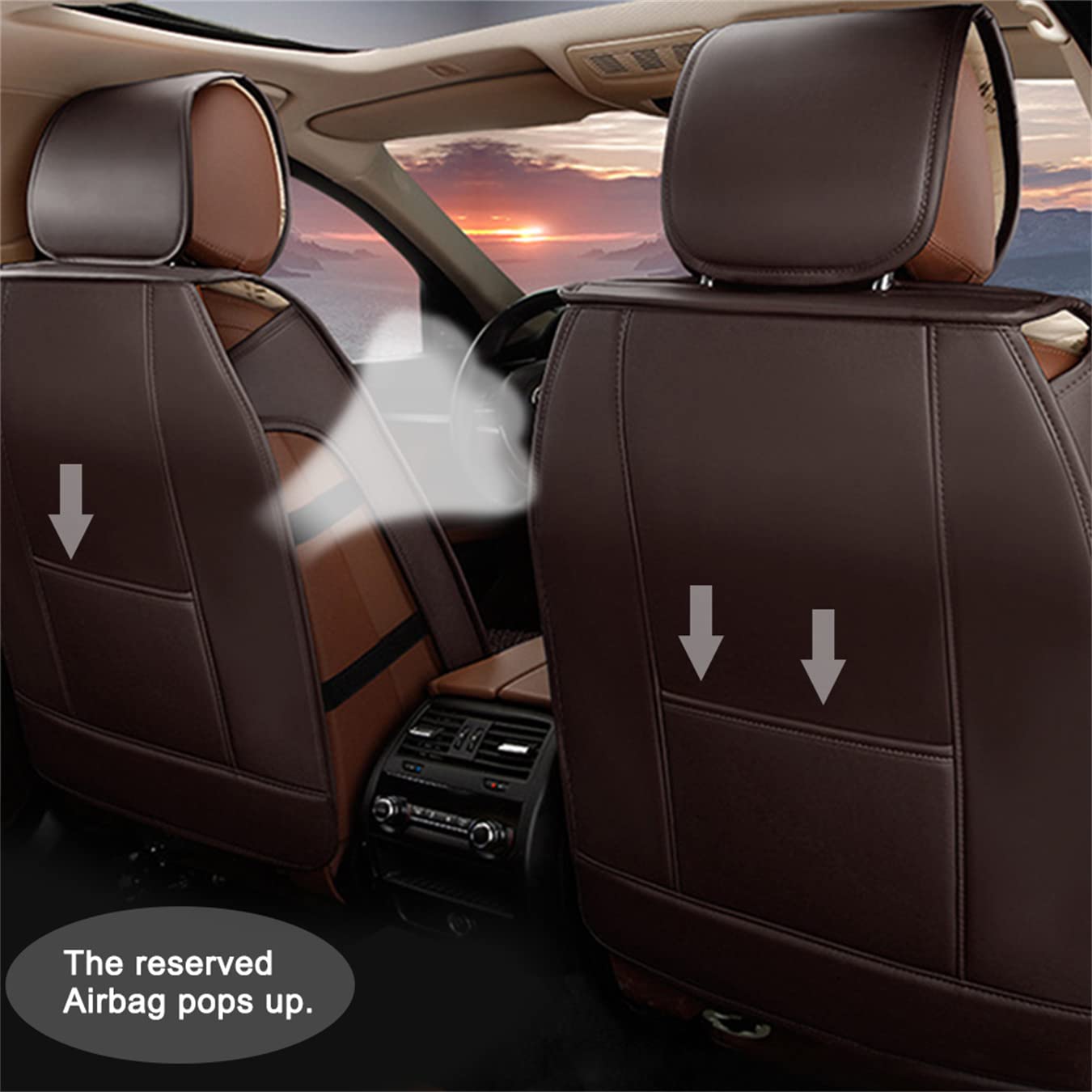 Premium PU Leather Car Seat Covers for 2006 Super V8 Portfolio - Waterproof, Wear-Resistant, Coffee Brown | Luxury Protection for Cars, SUVs & Trucks | Perfect for Road Trips, Commuting & Family Travel