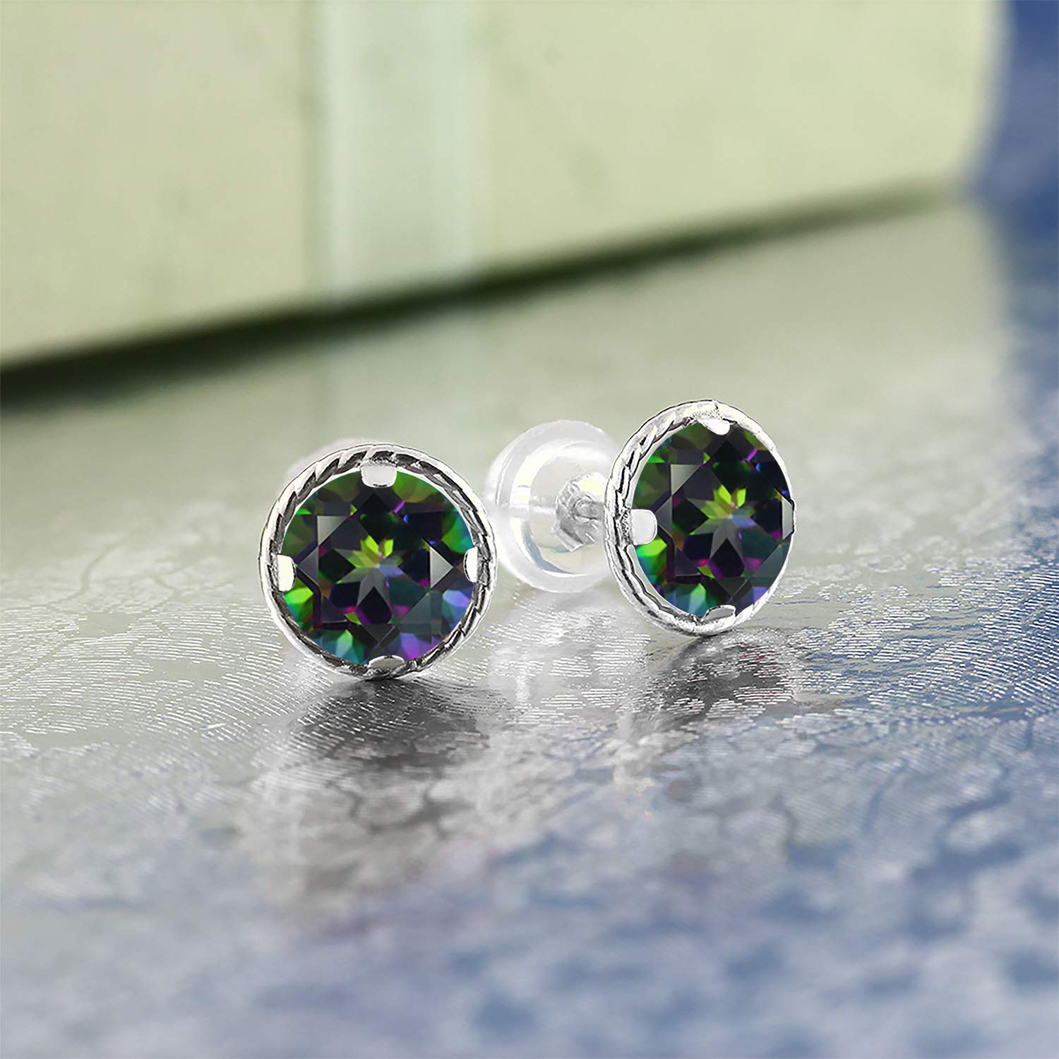 14K Gold 6MM Round Birthstone Stud Earrings for Women & Men | Genuine Gemstone Jewelry Gift for Anniversary, Birthday & Special Occasions | Gem Stone King