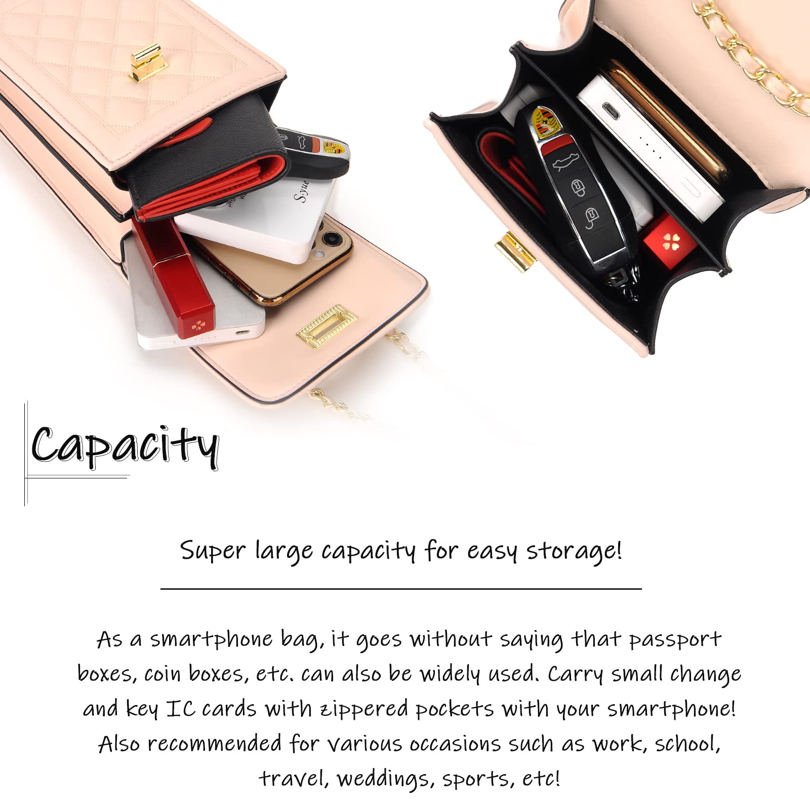 FSD.WG Women's Small Crossbody Leather Phone Purse - Mini Messenger Shoulder Bag with Wallet - Perfect for Travel, Shopping & Everyday Use