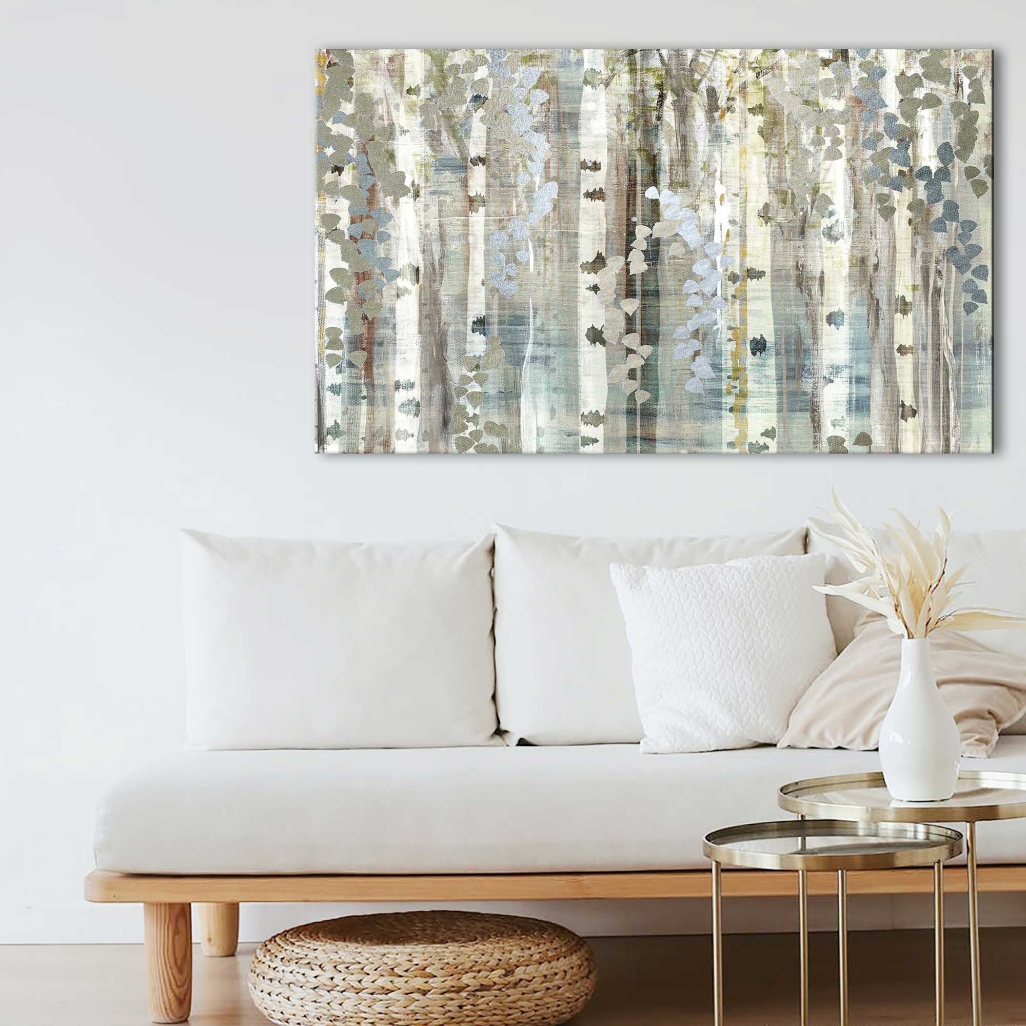 Birch Wood Meadow by Susan Jill - Stunning Canvas Art Print for Home & Office Decor | Nature Landscape Wall Art | Perfect for Living Room, Bedroom & Office