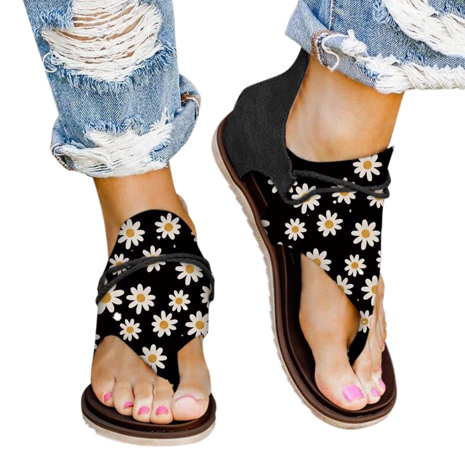 Women's Floral Hollow Wedge Sandals - Lightweight Open Toe Summer Beach Shoes for Dressy Occasions | Perfect for Beach Vacations, Pool Parties and Casual Outings